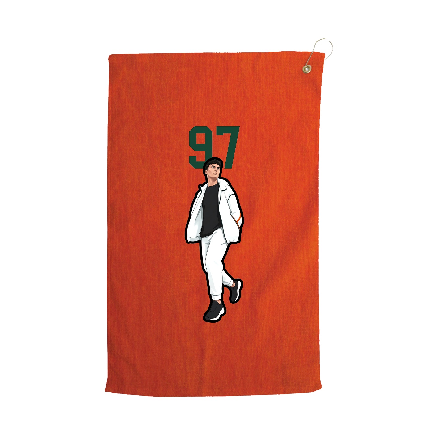 Golf Towel — Number Top in Orange