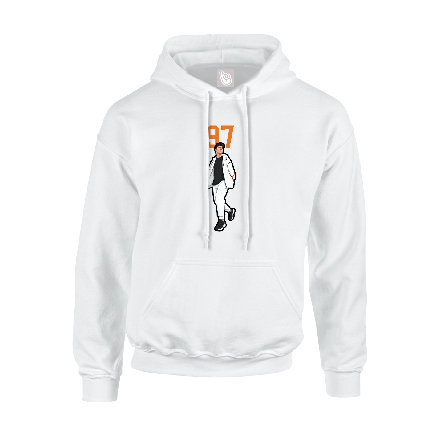 Youth Hoodie — Number Top in White