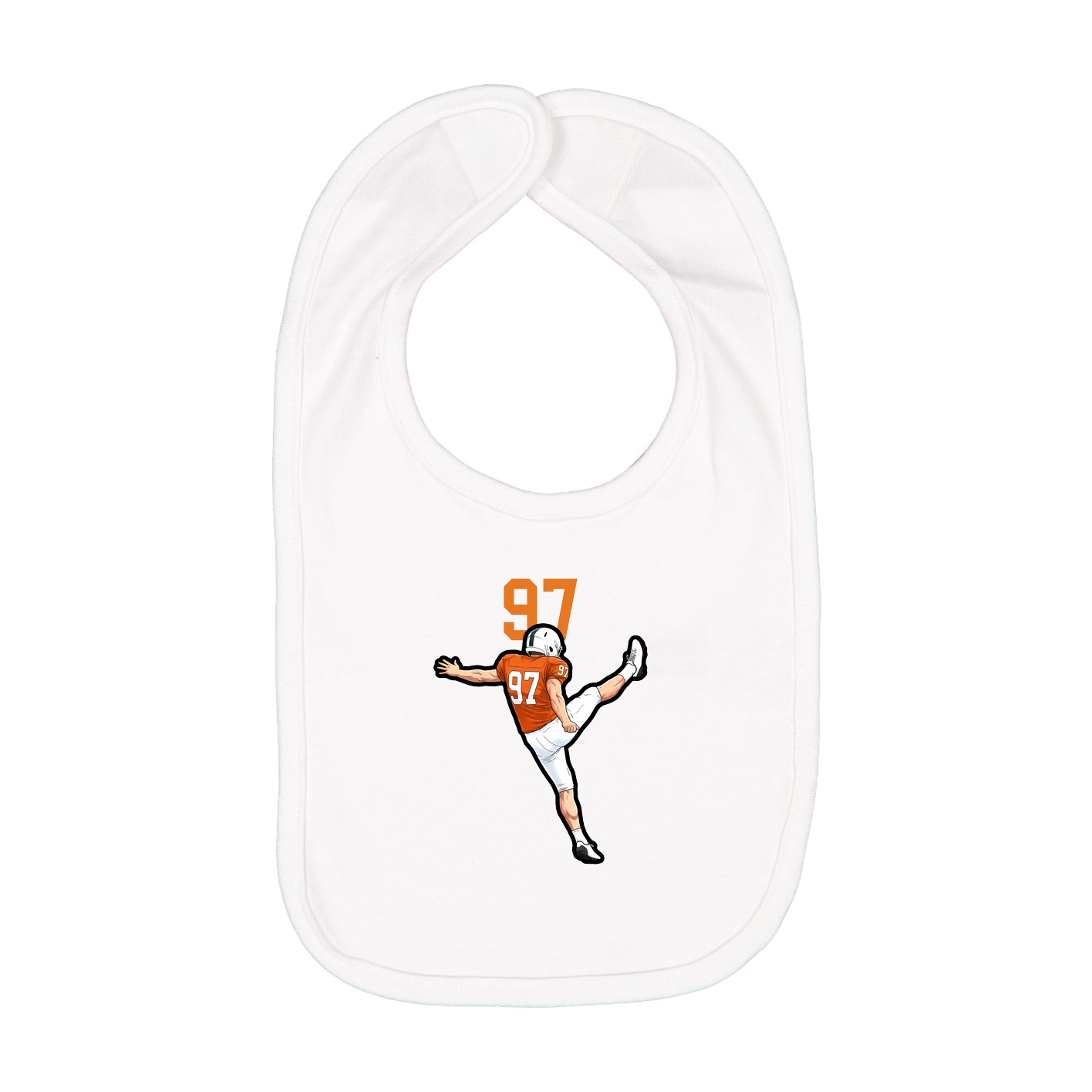 Infant Bib — Number Top in White