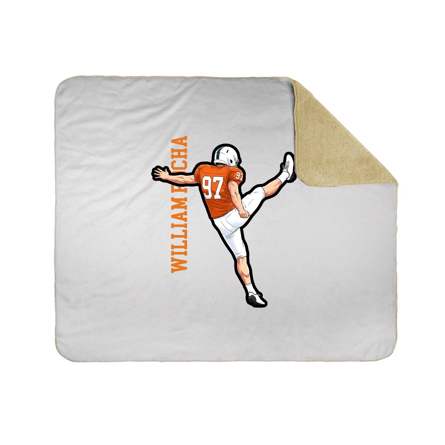 Throw Blanket — Name Vertical in White