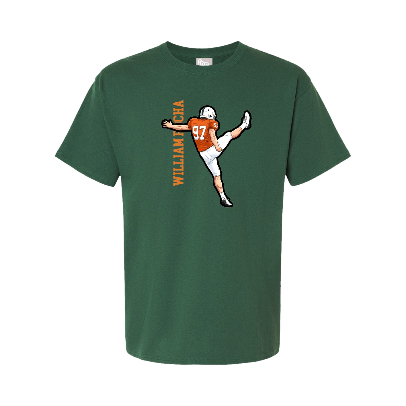 Tee — Name Vertical in Green