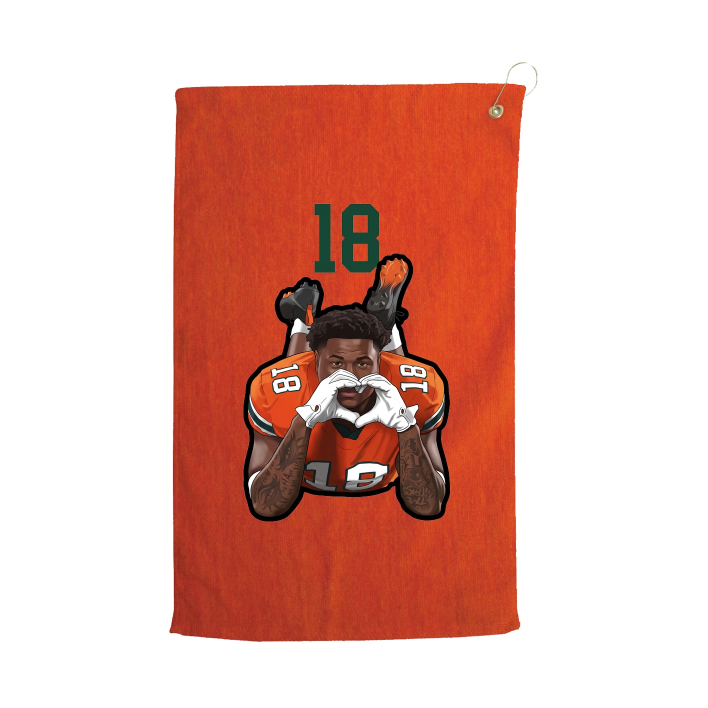 Golf Towel — Number Top in Orange