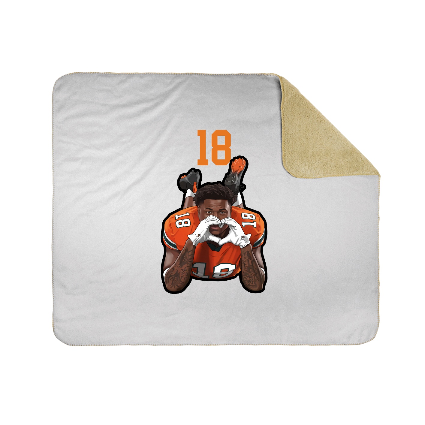 Throw Blanket — Number Top in White