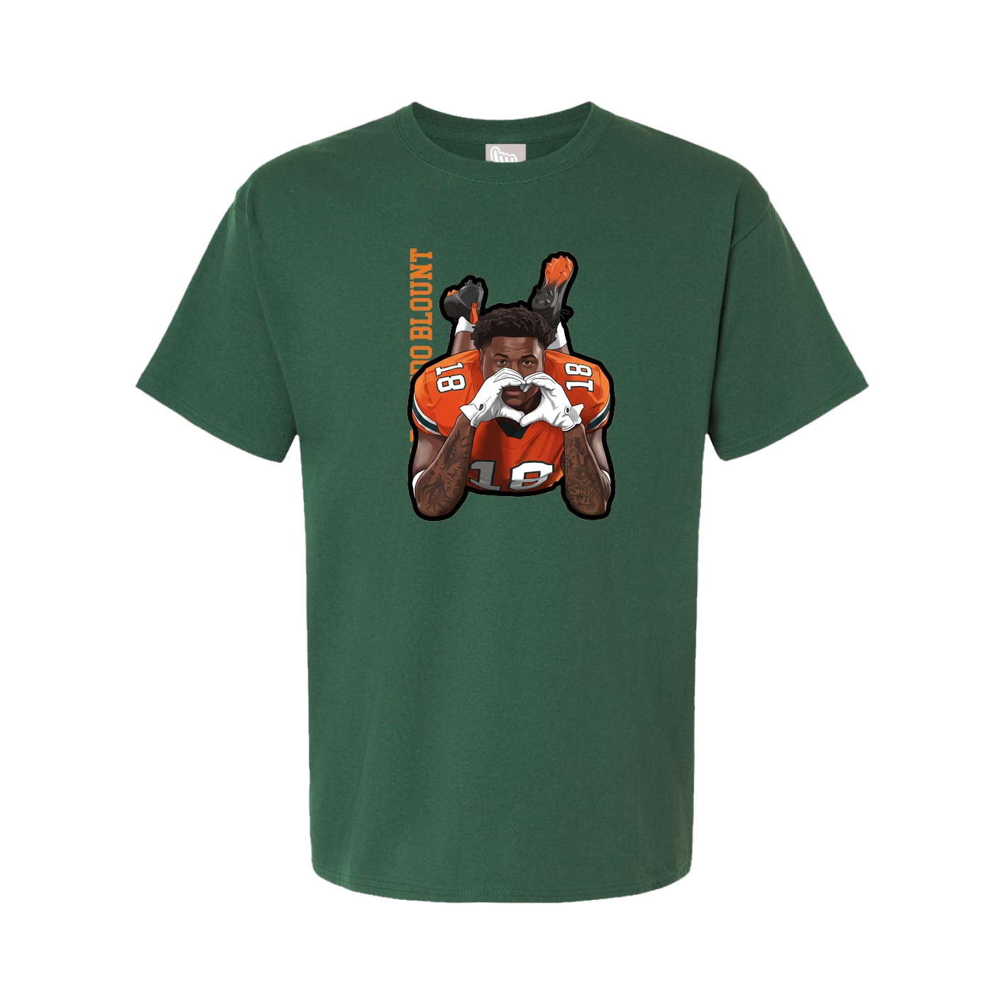 Tee — Name Vertical in Green