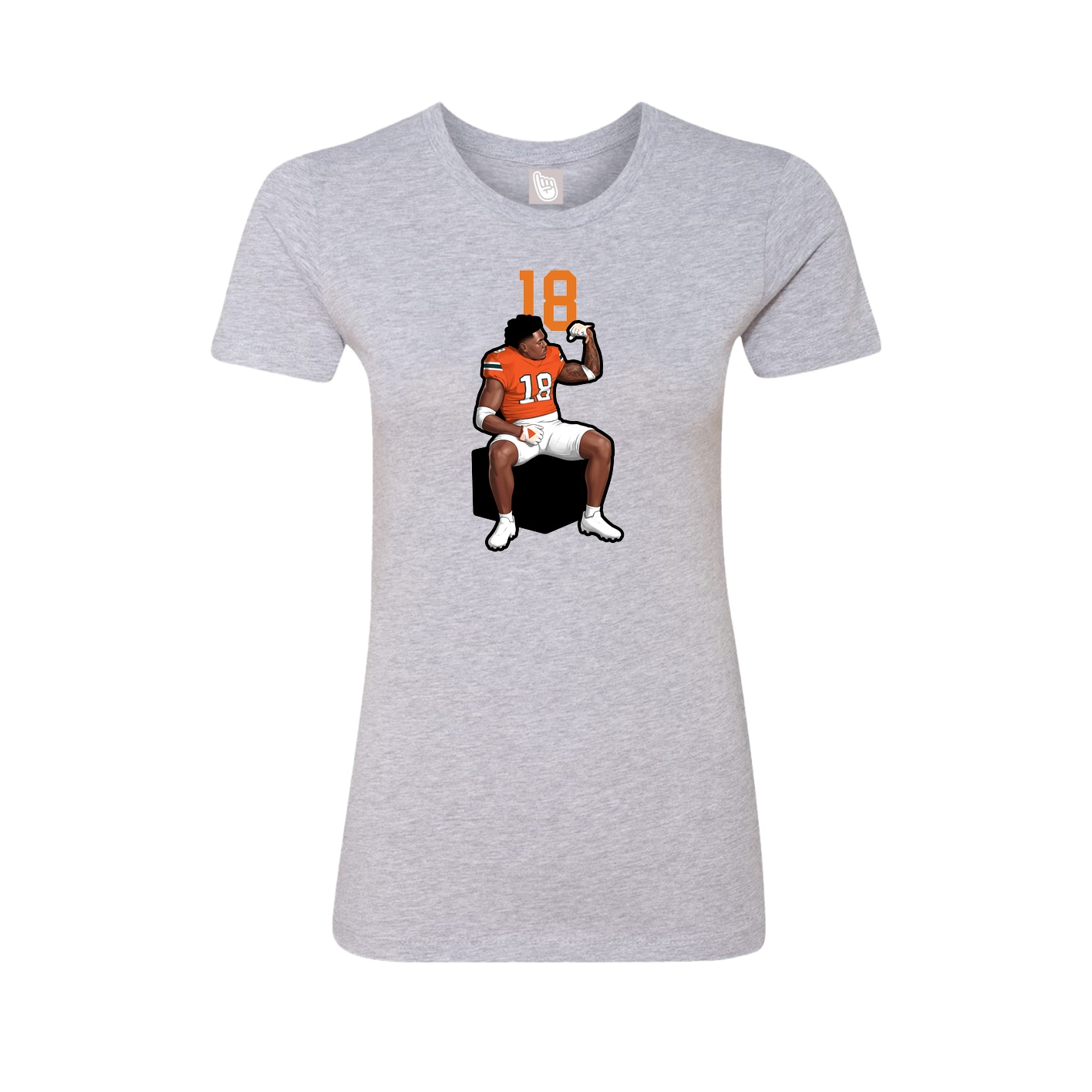 Fitted Women's Tee — Number Top in Grey