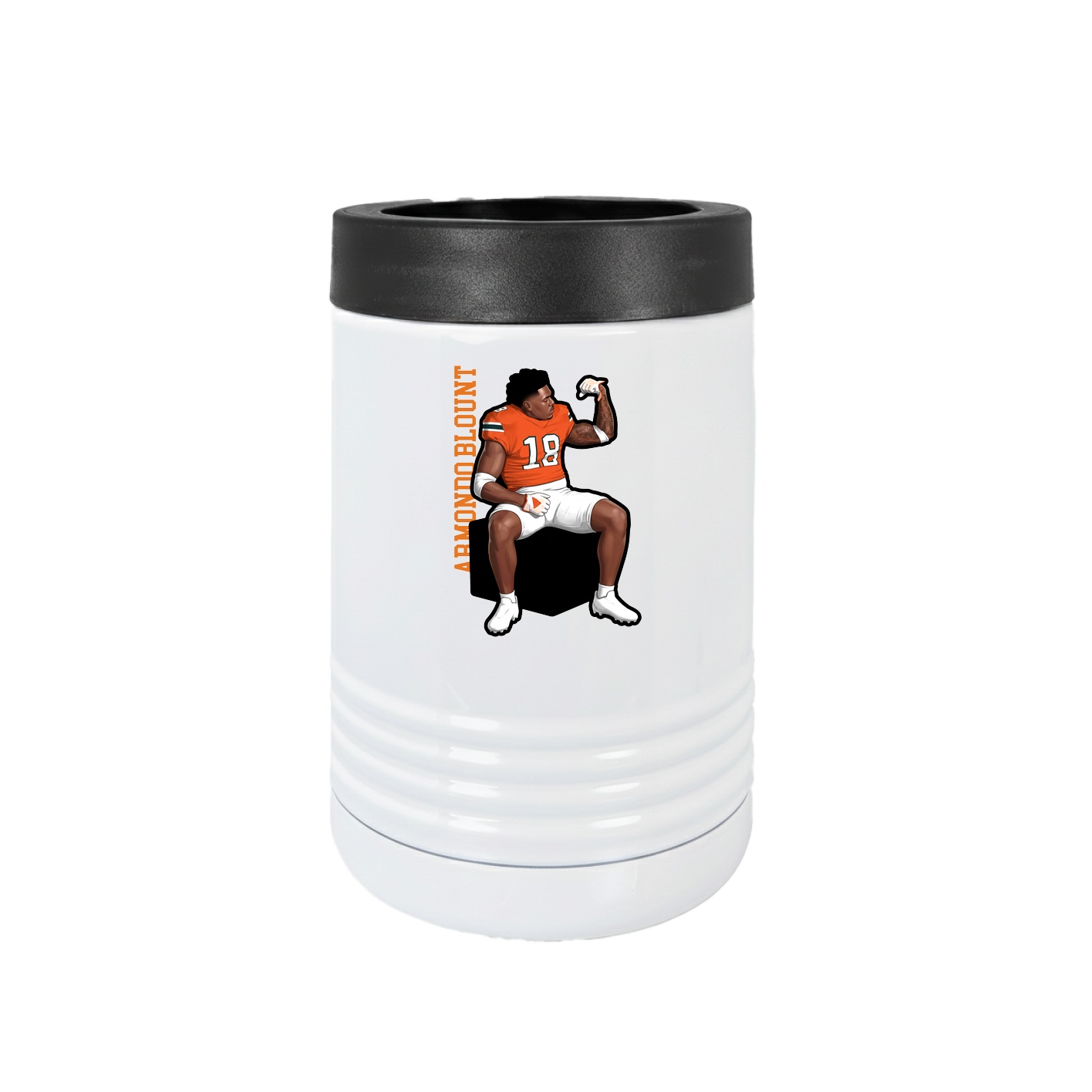 Beverage Holder — Name Vertical in White