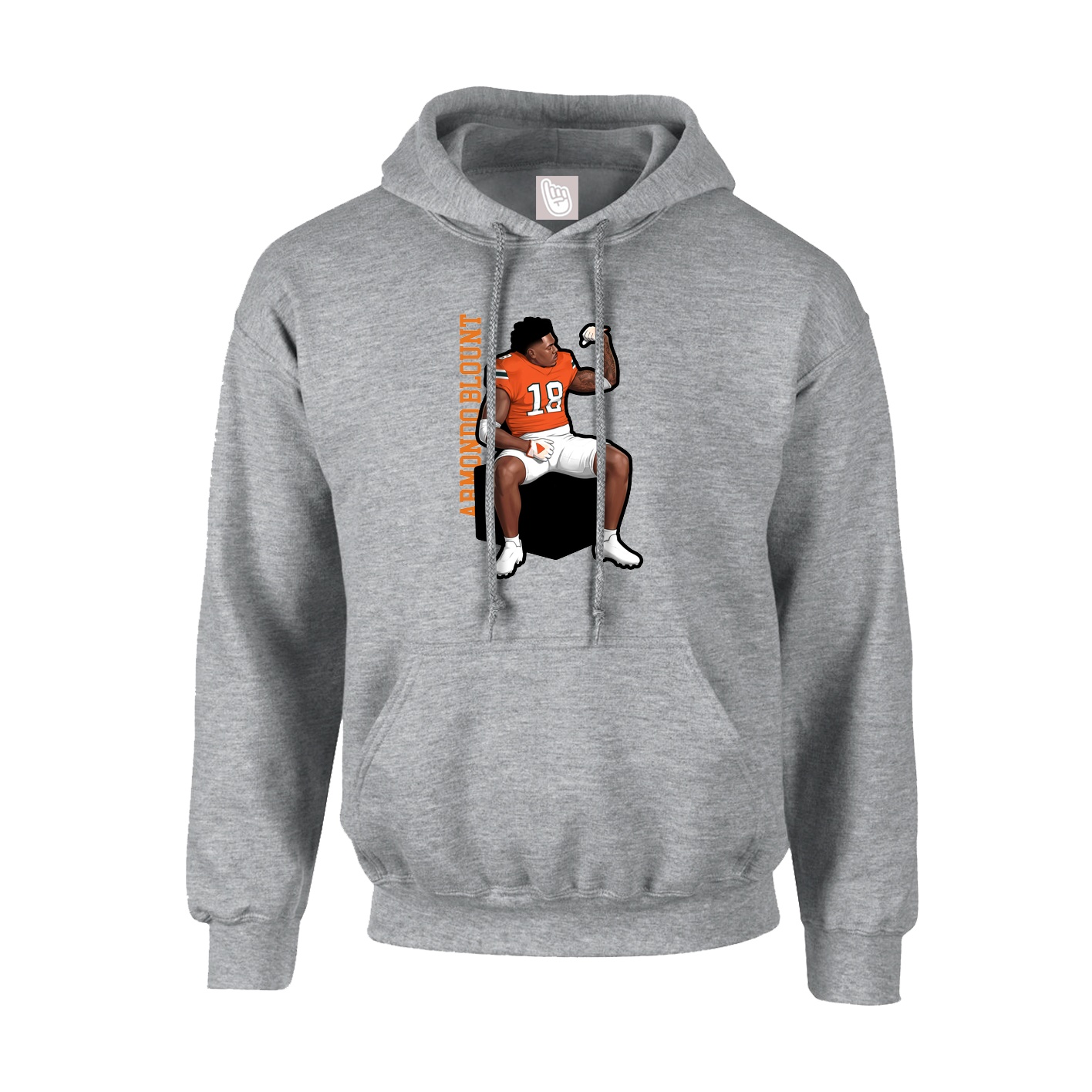 Youth Hoodie — Name Vertical in Grey