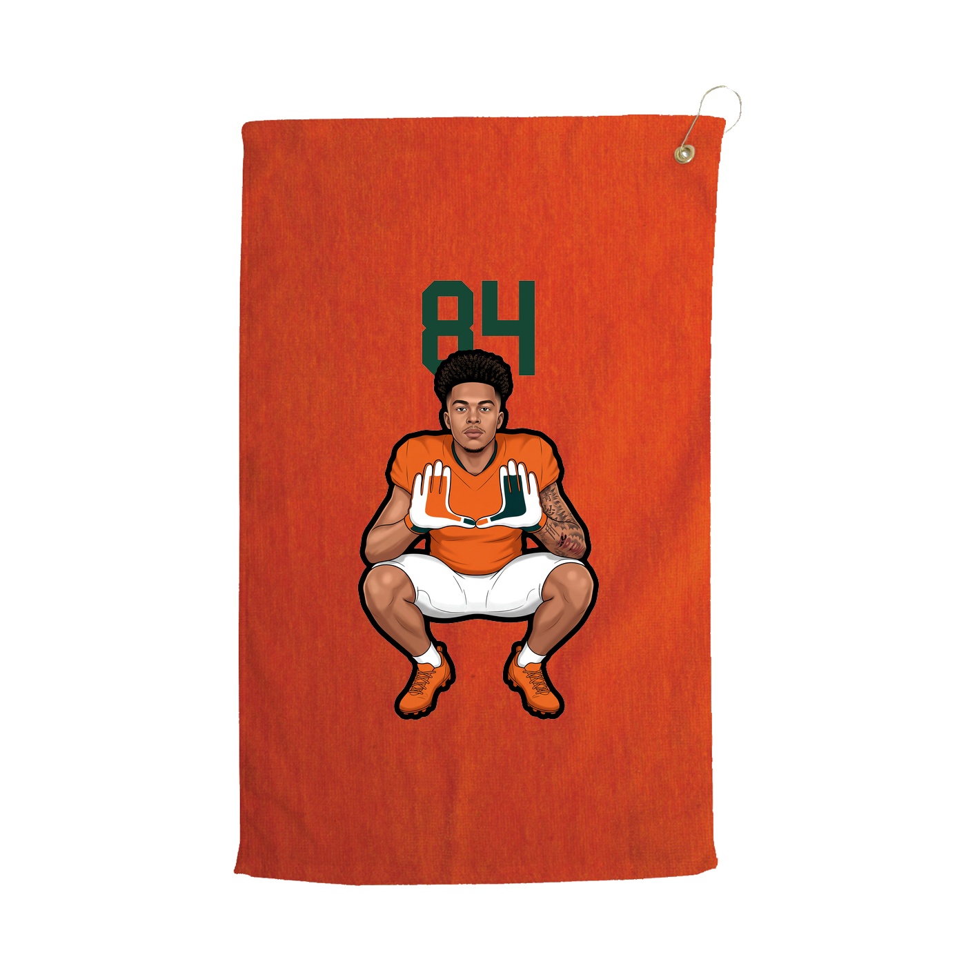 Golf Towel — Number Top in Orange