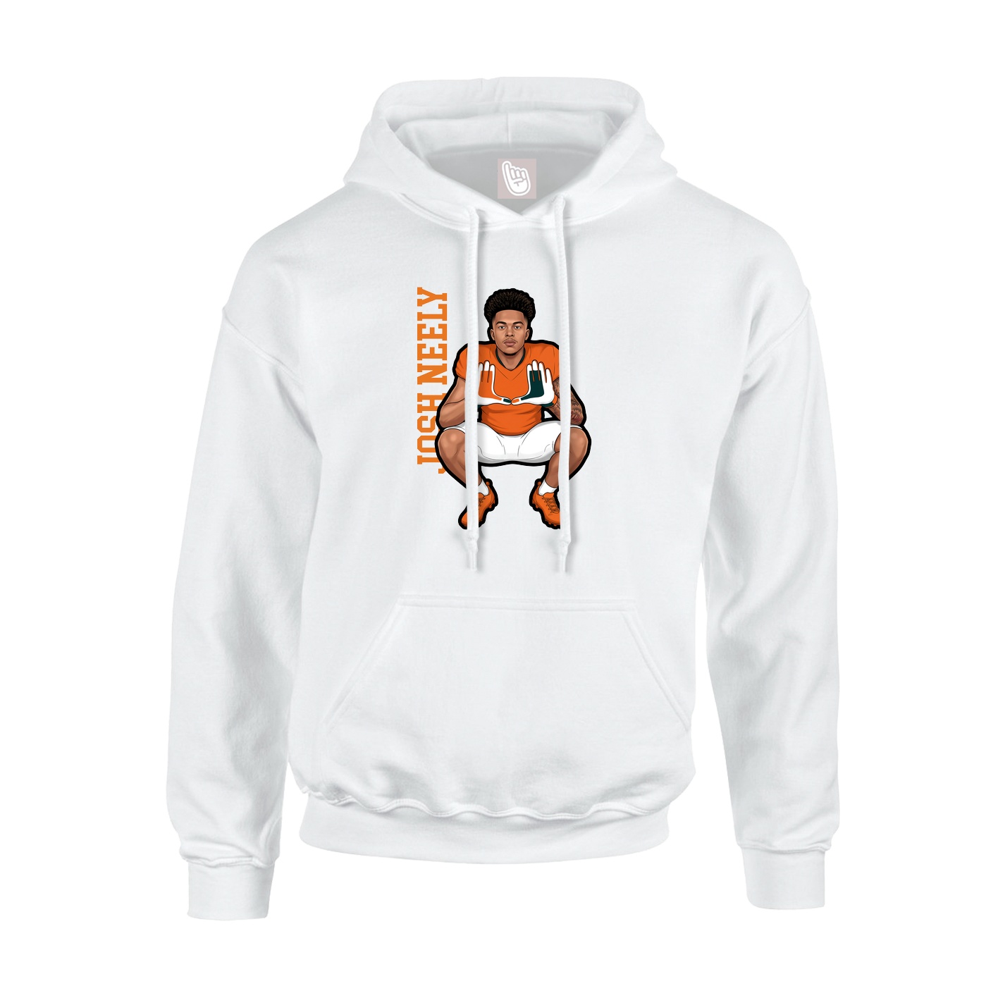 Youth Hoodie — Name Vertical in White