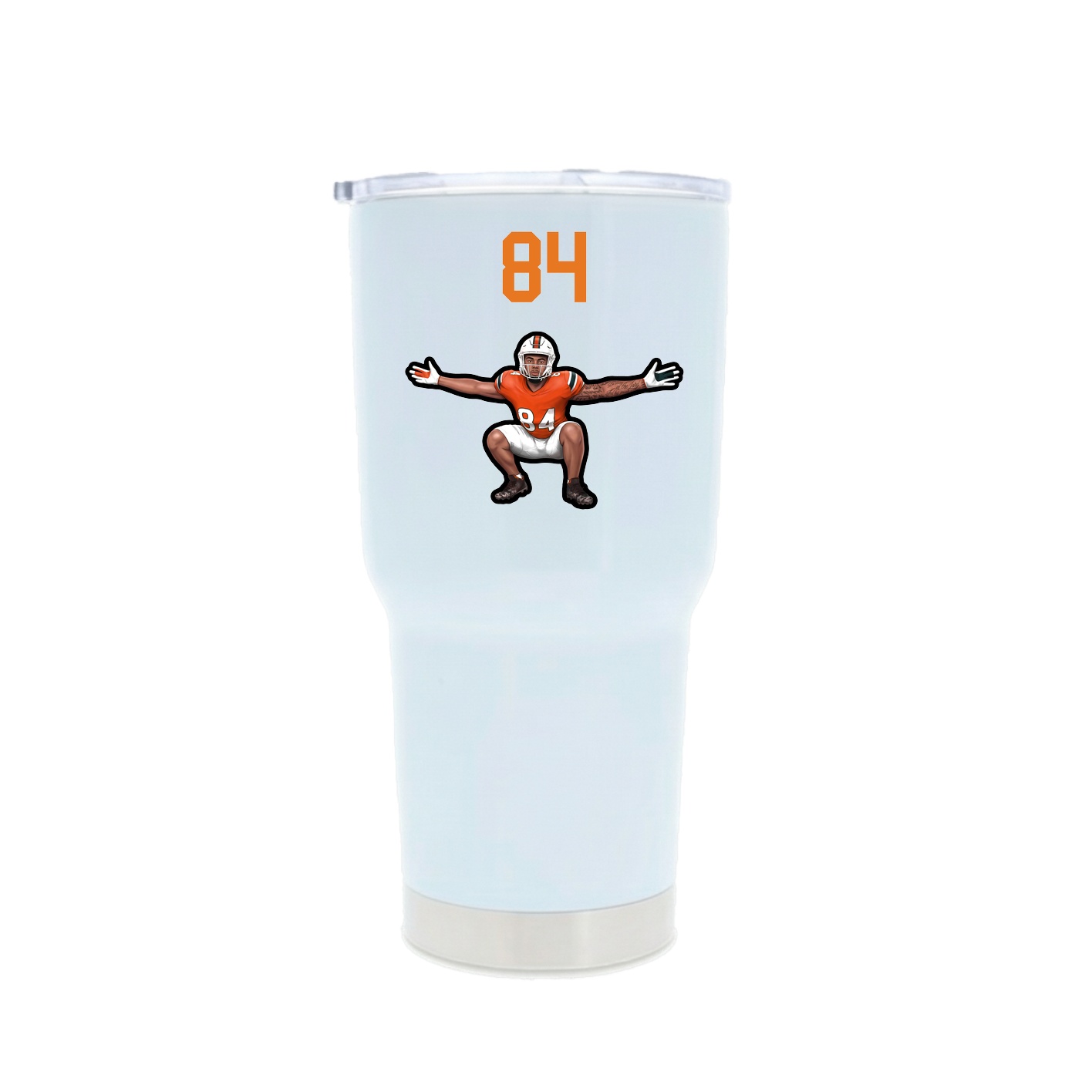 30oz Stainless Steel Tumbler — Number Top in White