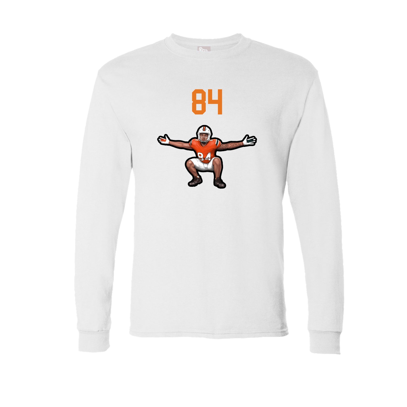 Long Sleeve Tee — Number Top in White