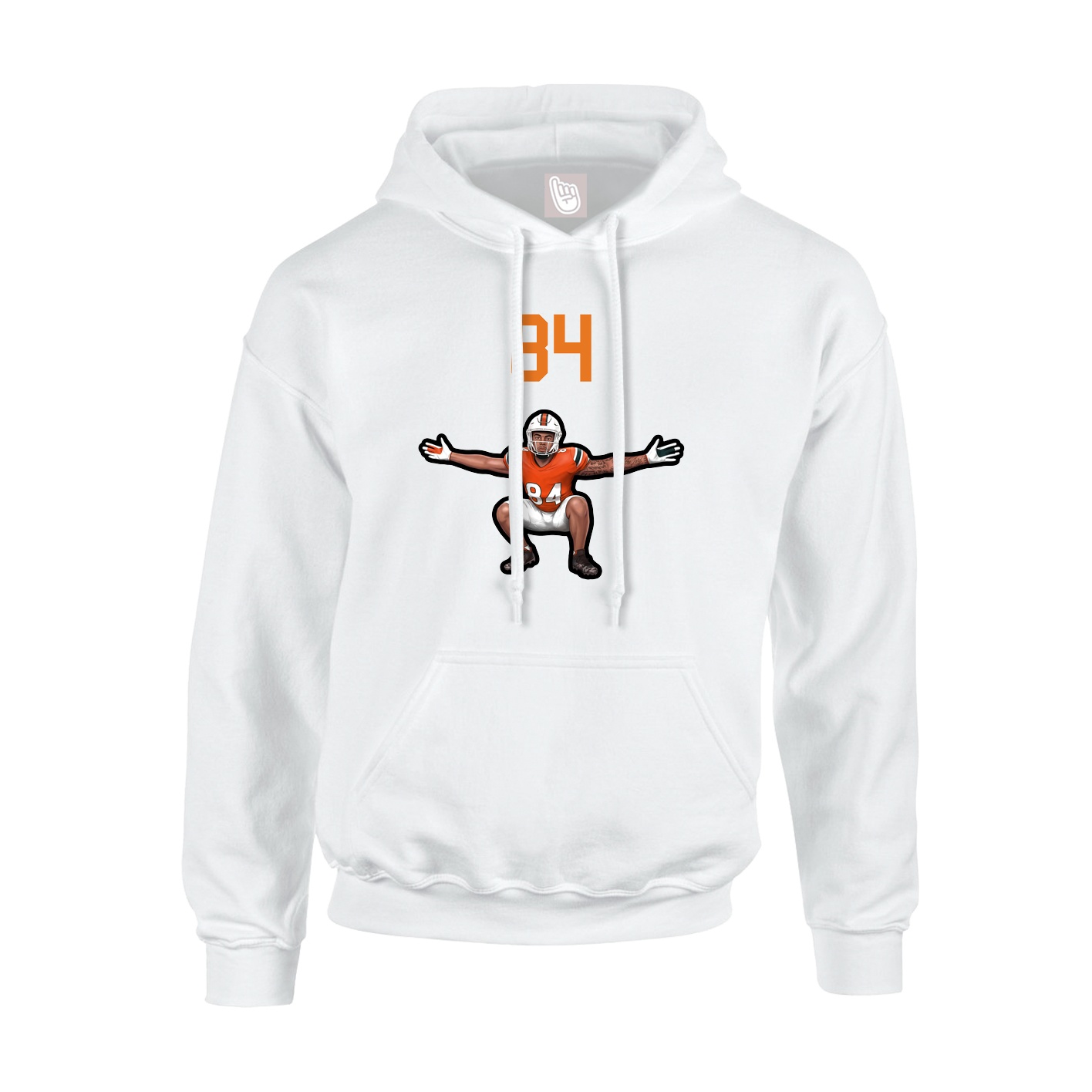 Hoodie — Number Top in White