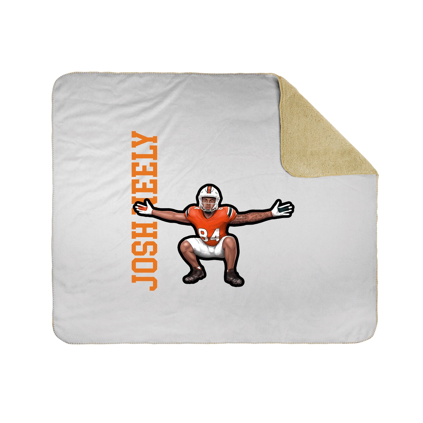 Throw Blanket — Name Vertical in White