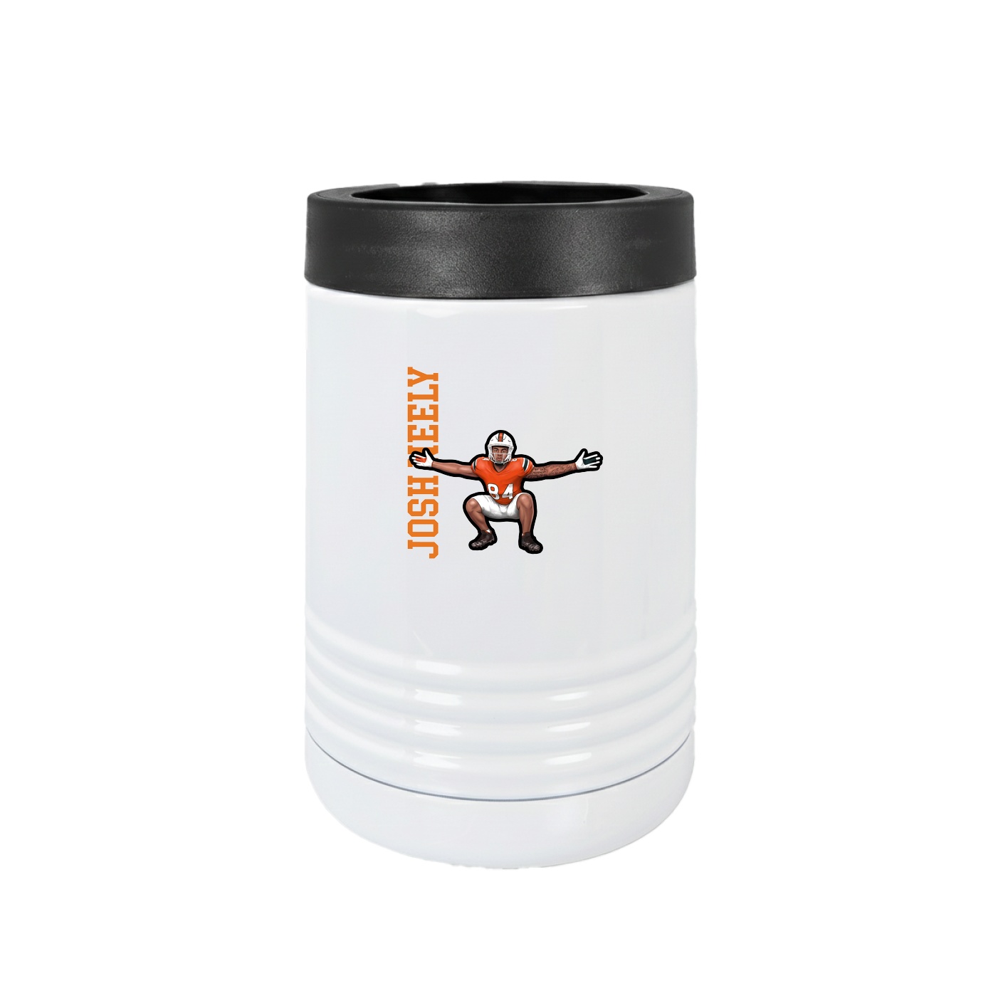 Beverage Holder — Name Vertical in White