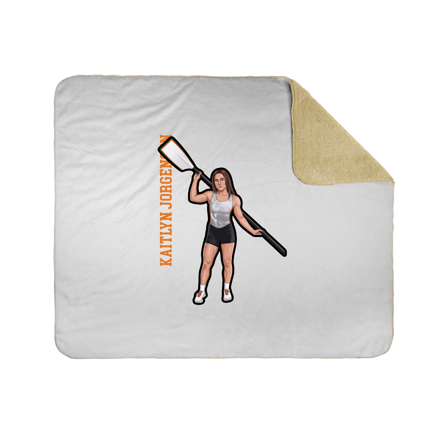 Throw Blanket — Name Vertical in White