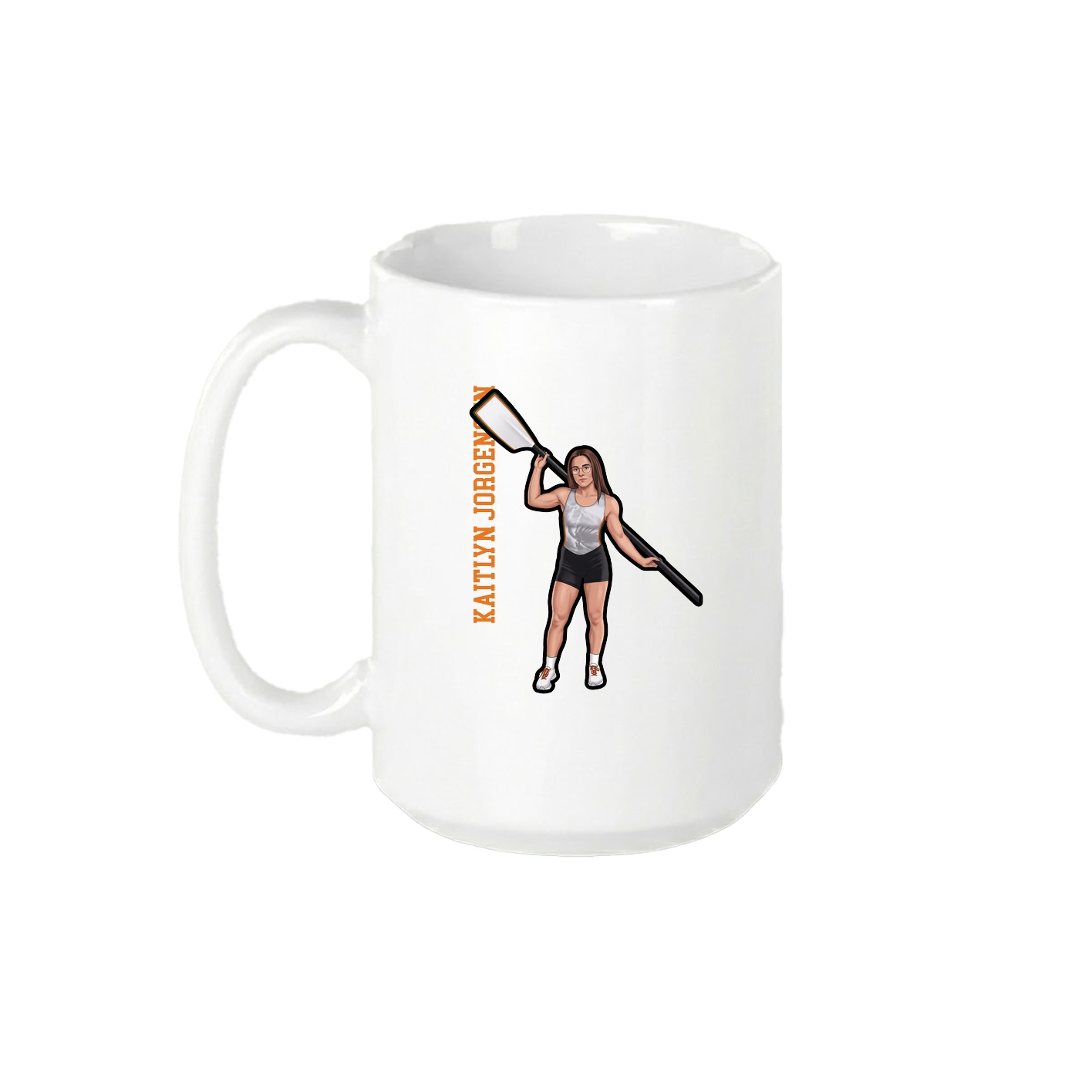 15oz Coffee Mug — Name Vertical in White
