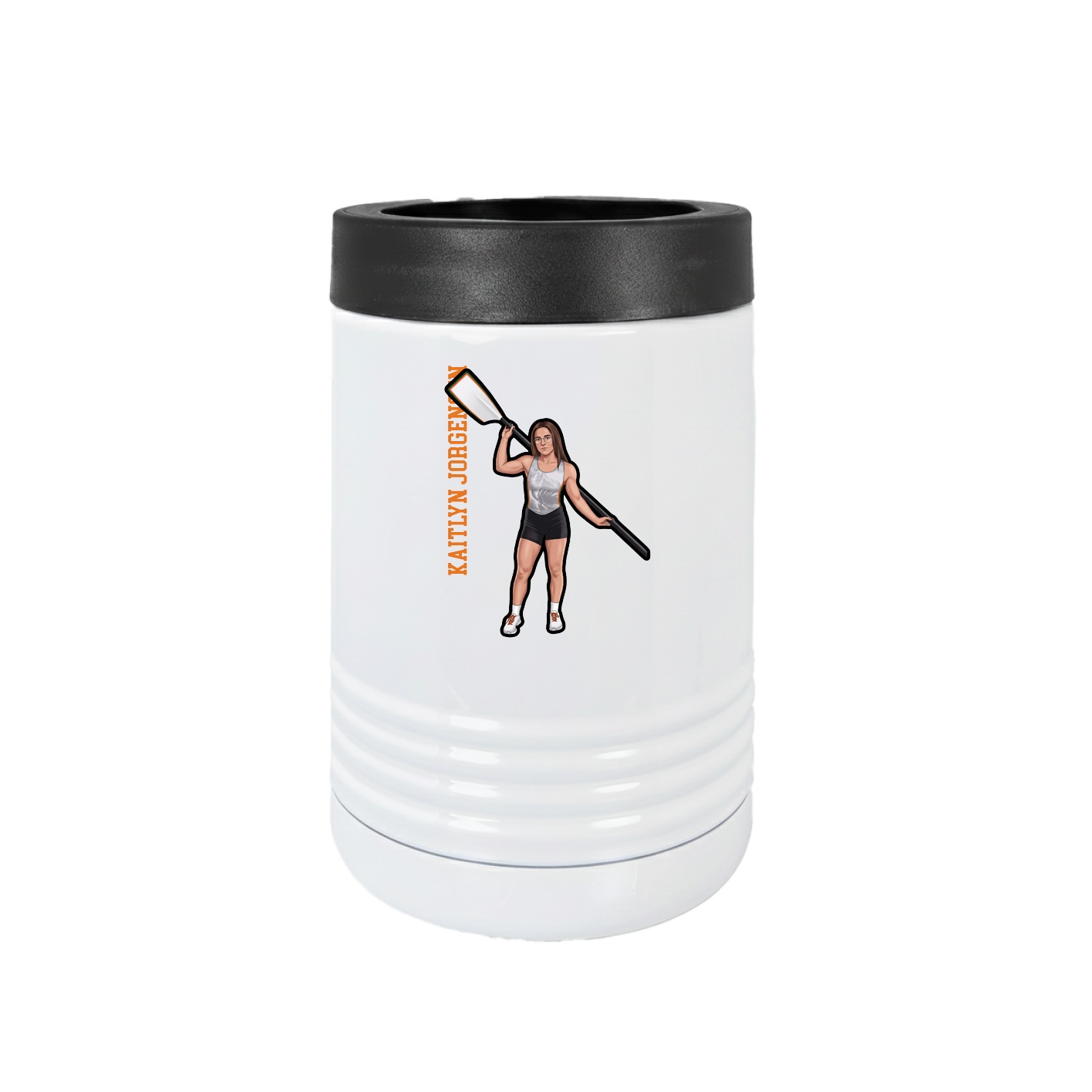 Beverage Holder — Name Vertical in White