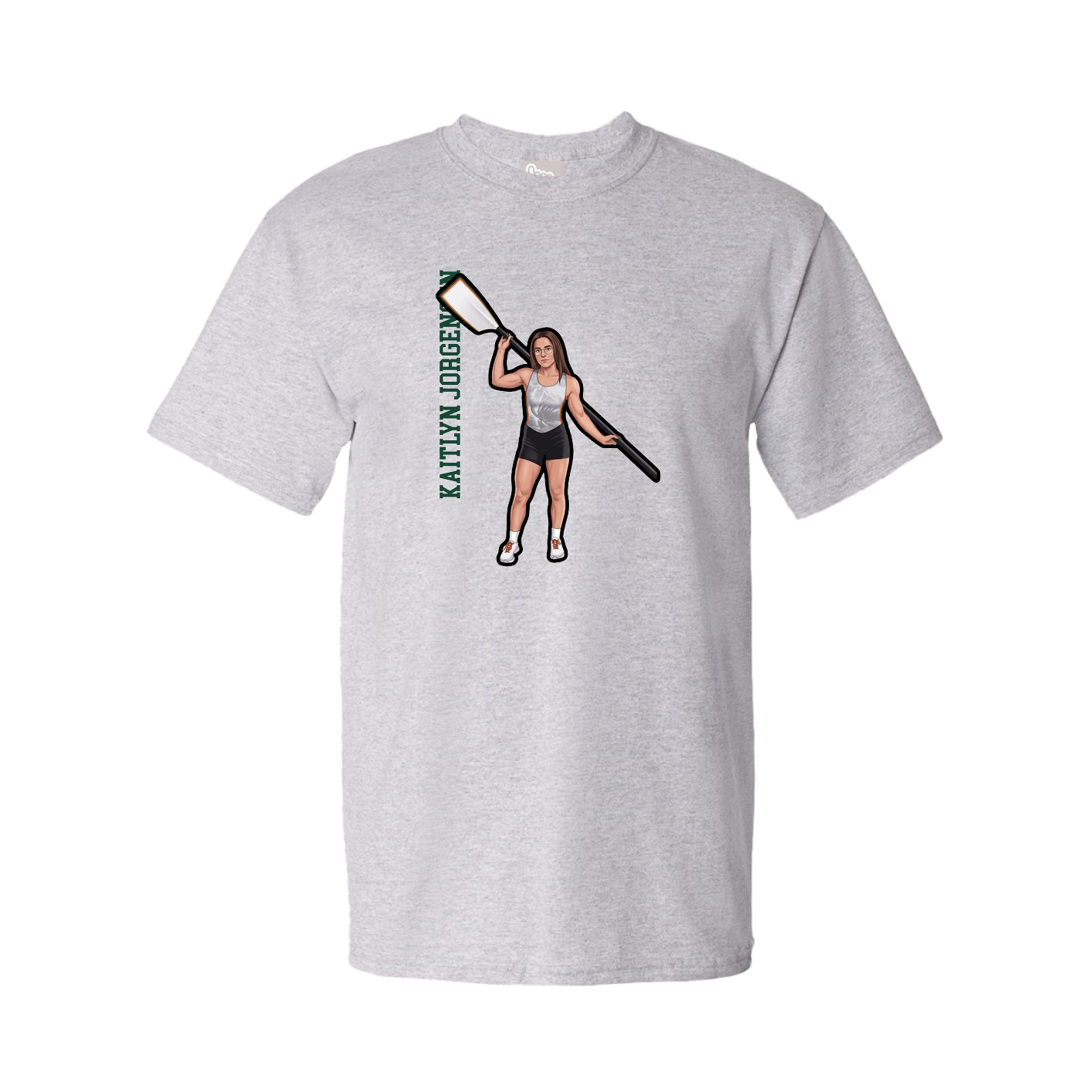 Tee — Name Vertical in Grey
