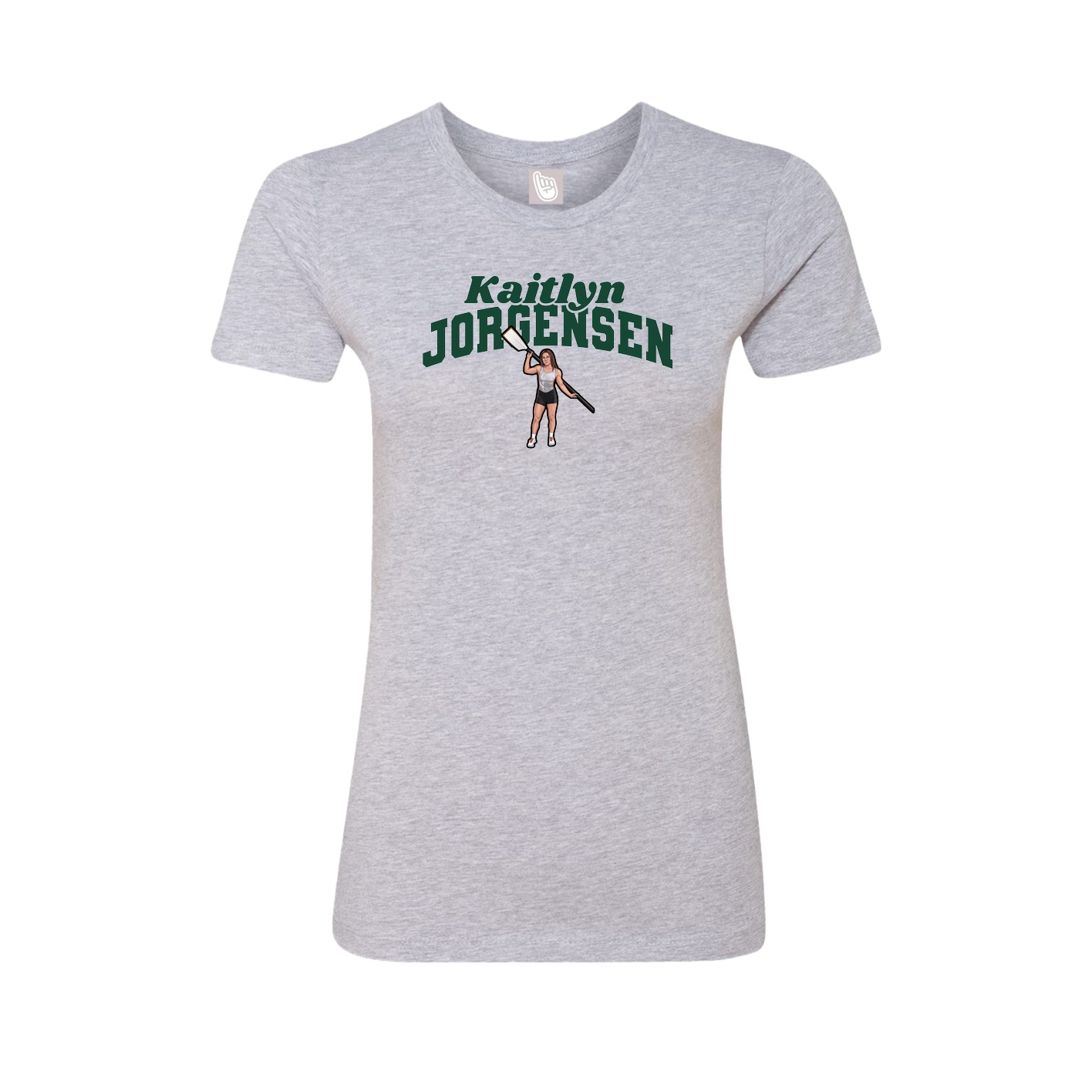 Fitted Women's Tee — Signature Arch in Grey