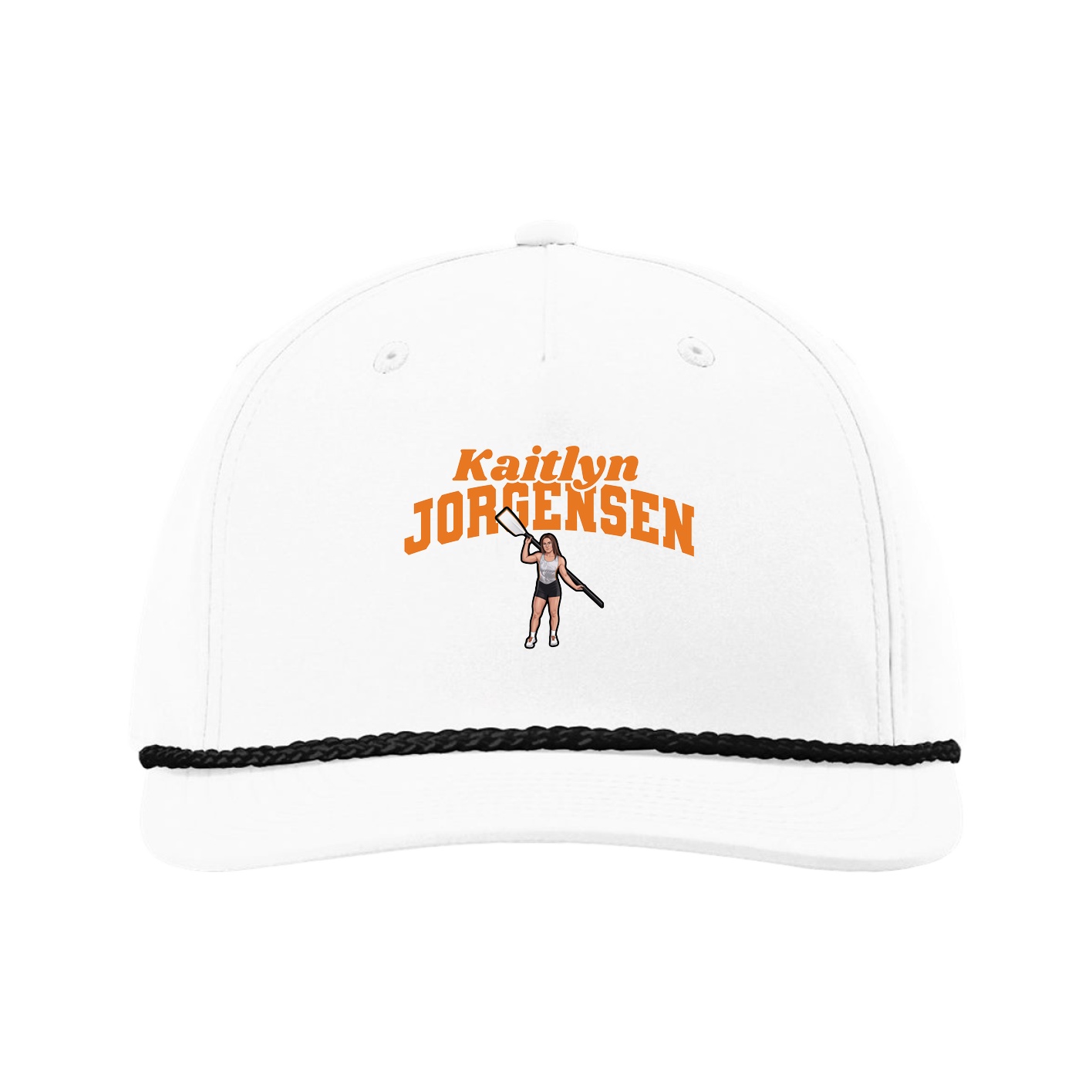Five-Panel Classic Rope Cap — Signature Arch in White