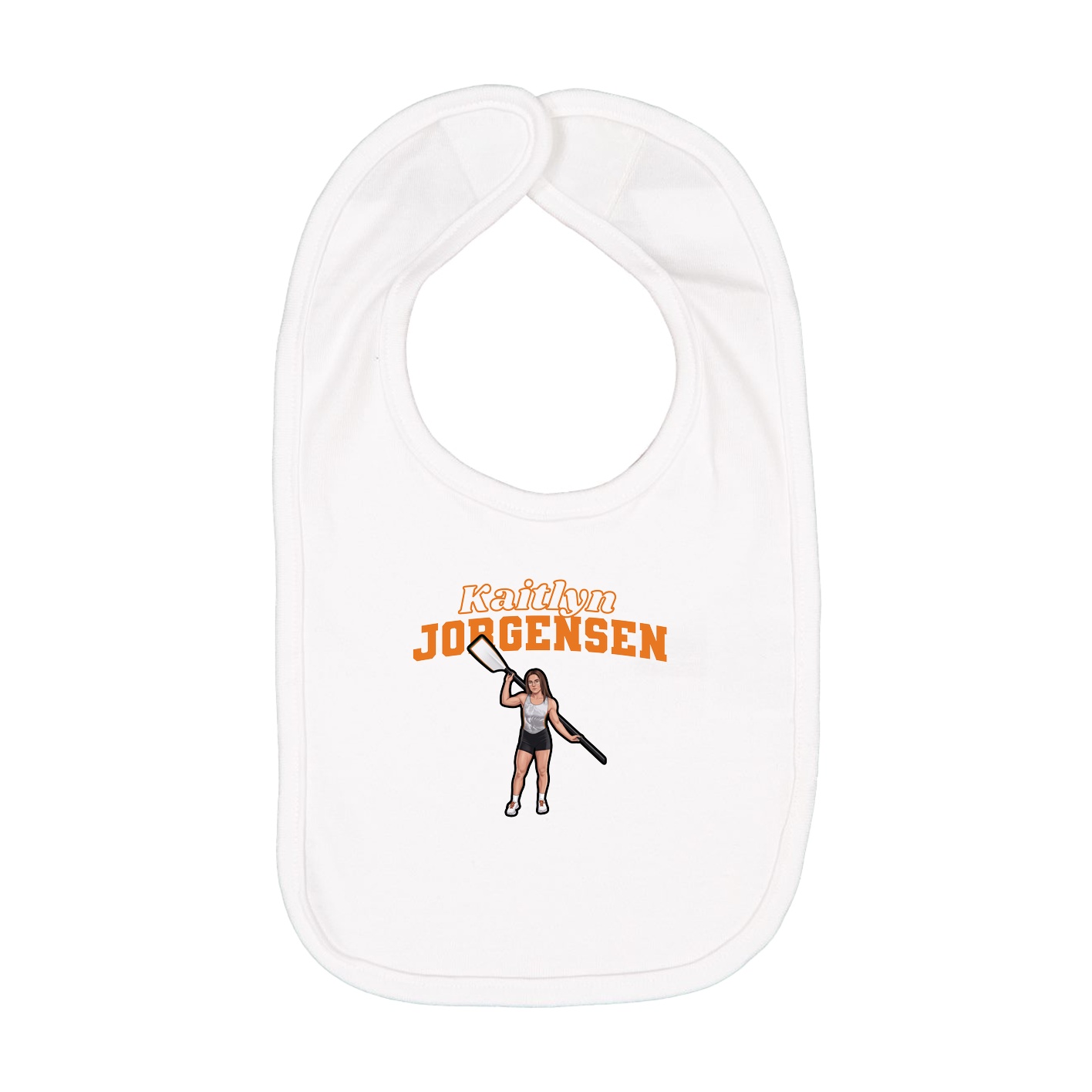 Infant Bib — Name Arch in White