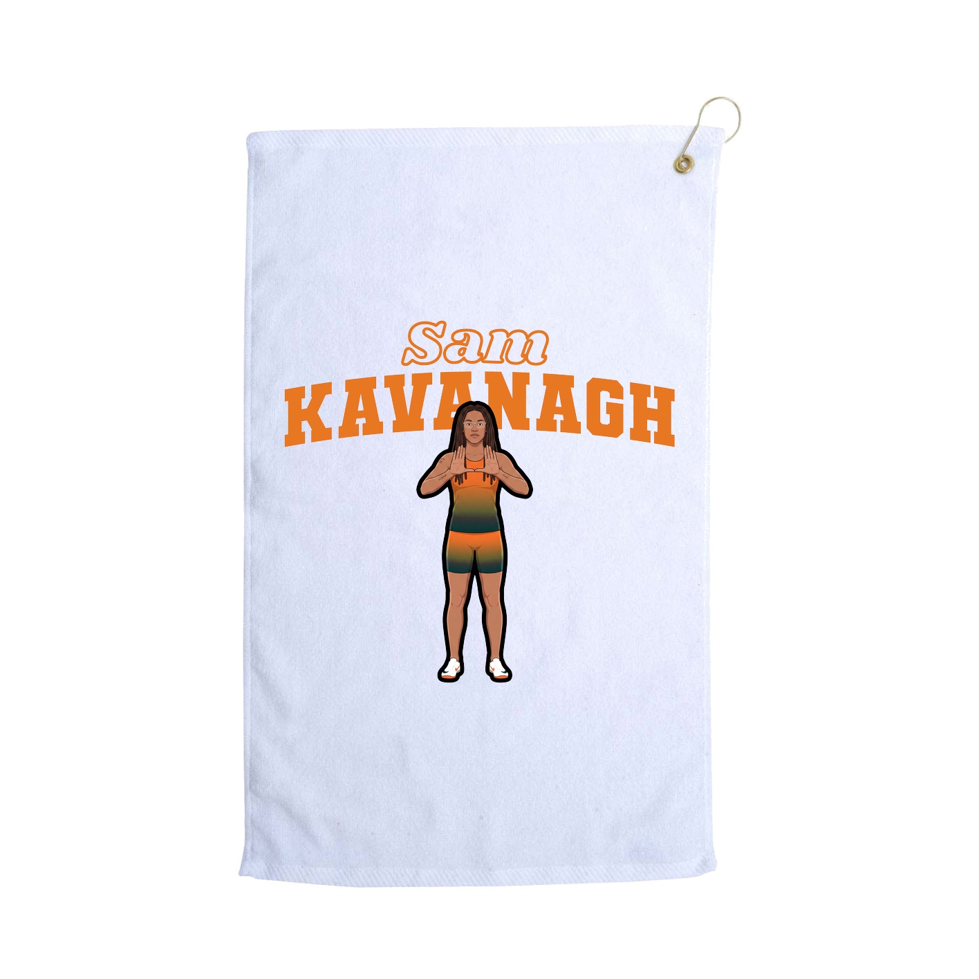 Golf Towel — Name Arch in White
