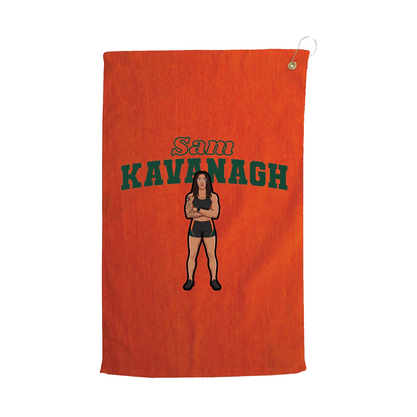 Golf Towel — Name Arch in Orange