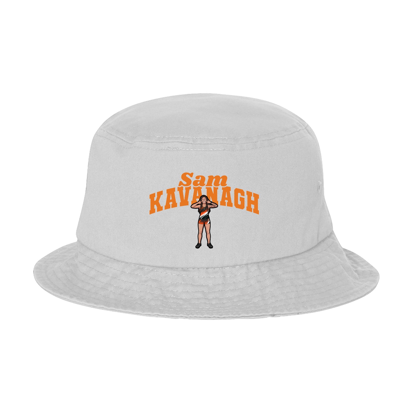 Bucket Cap — Signature Arch in White