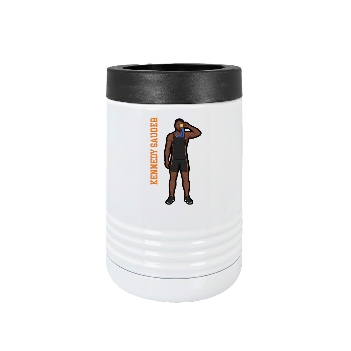 Beverage Holder — Name Vertical in White