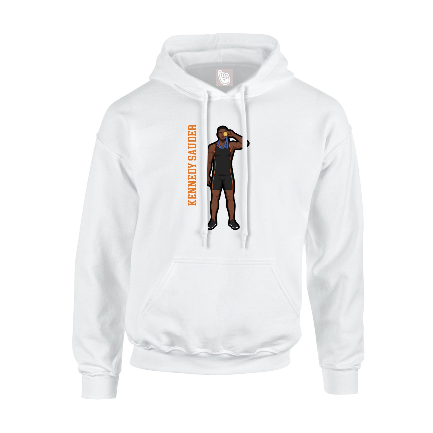 Hoodie — Name Vertical in White