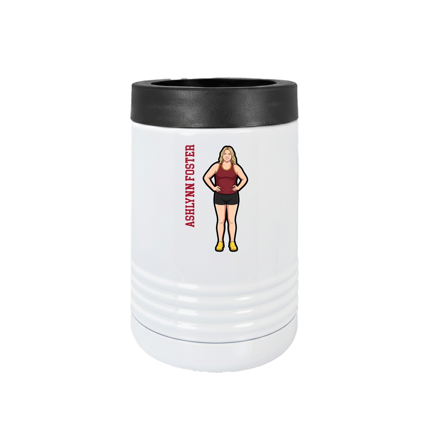 Beverage Holder — Name Vertical in White