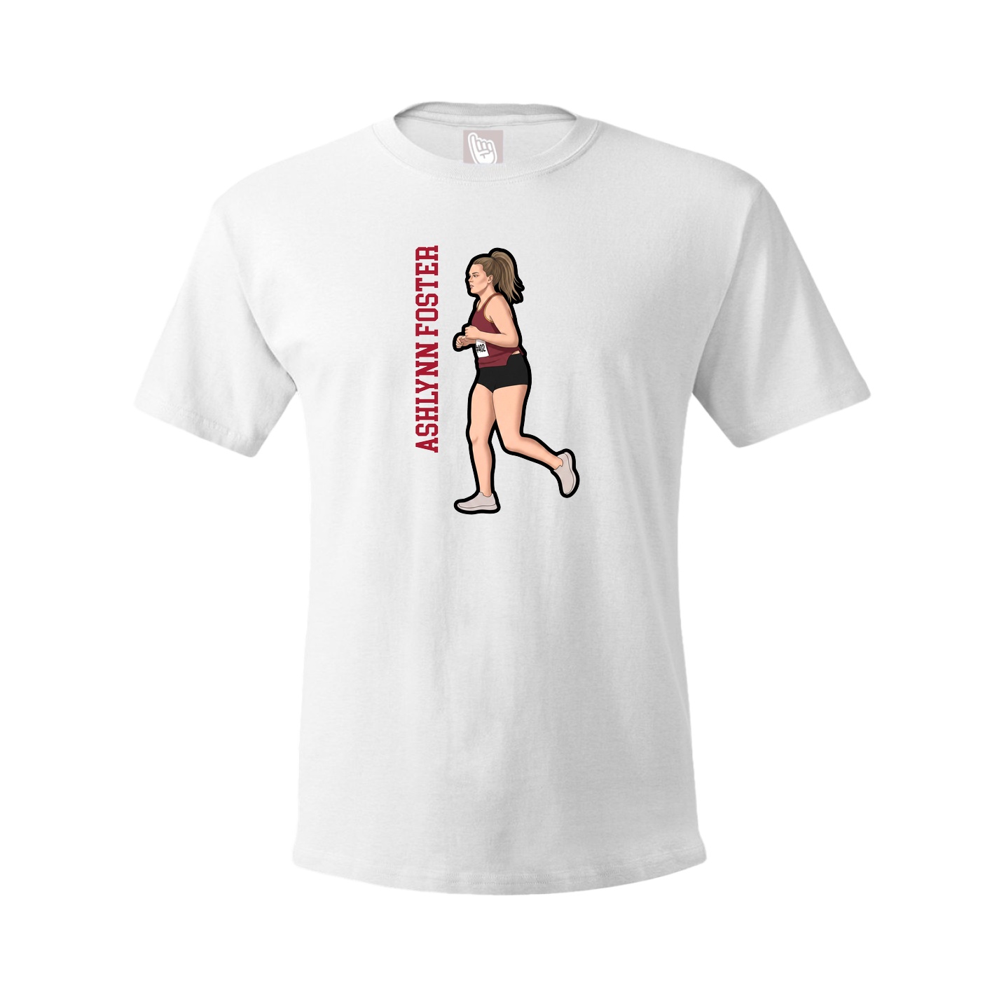 Tee — Name Vertical in White