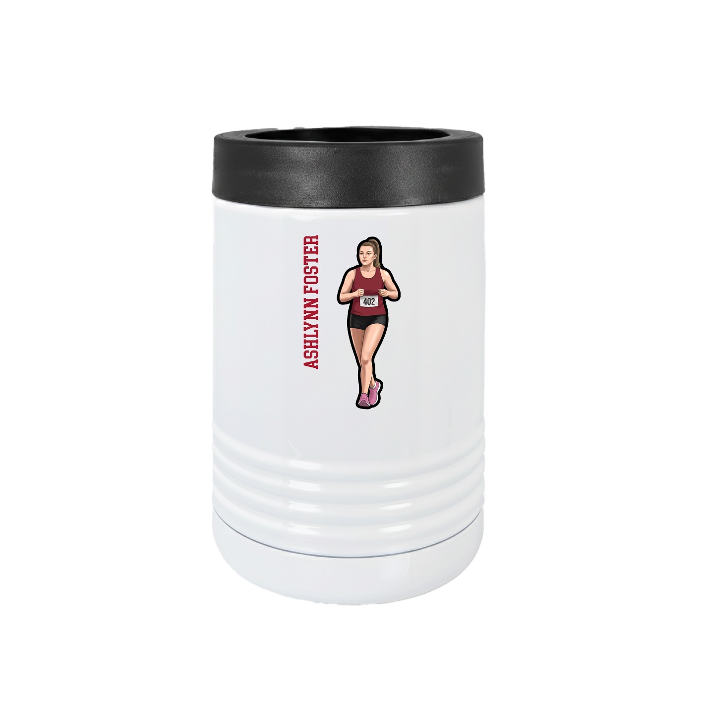 Beverage Holder — Name Vertical in White
