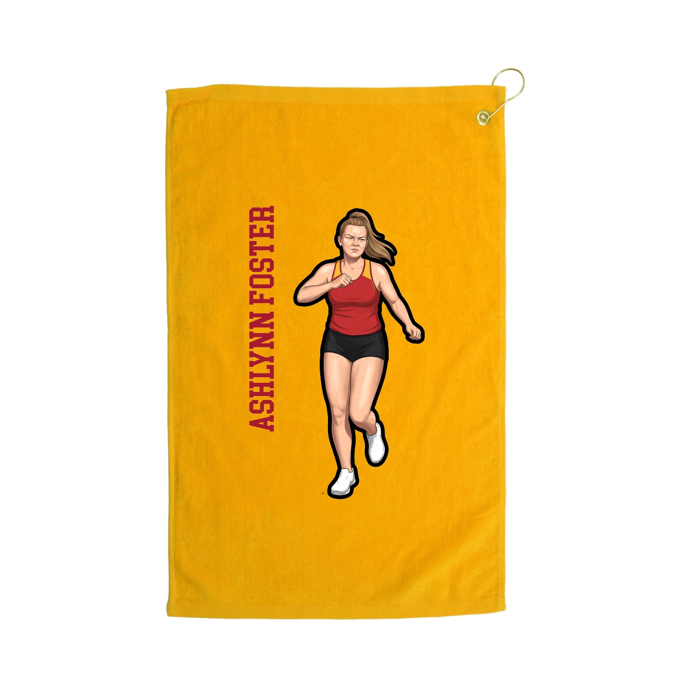 Golf Towel — Name Vertical in Gold