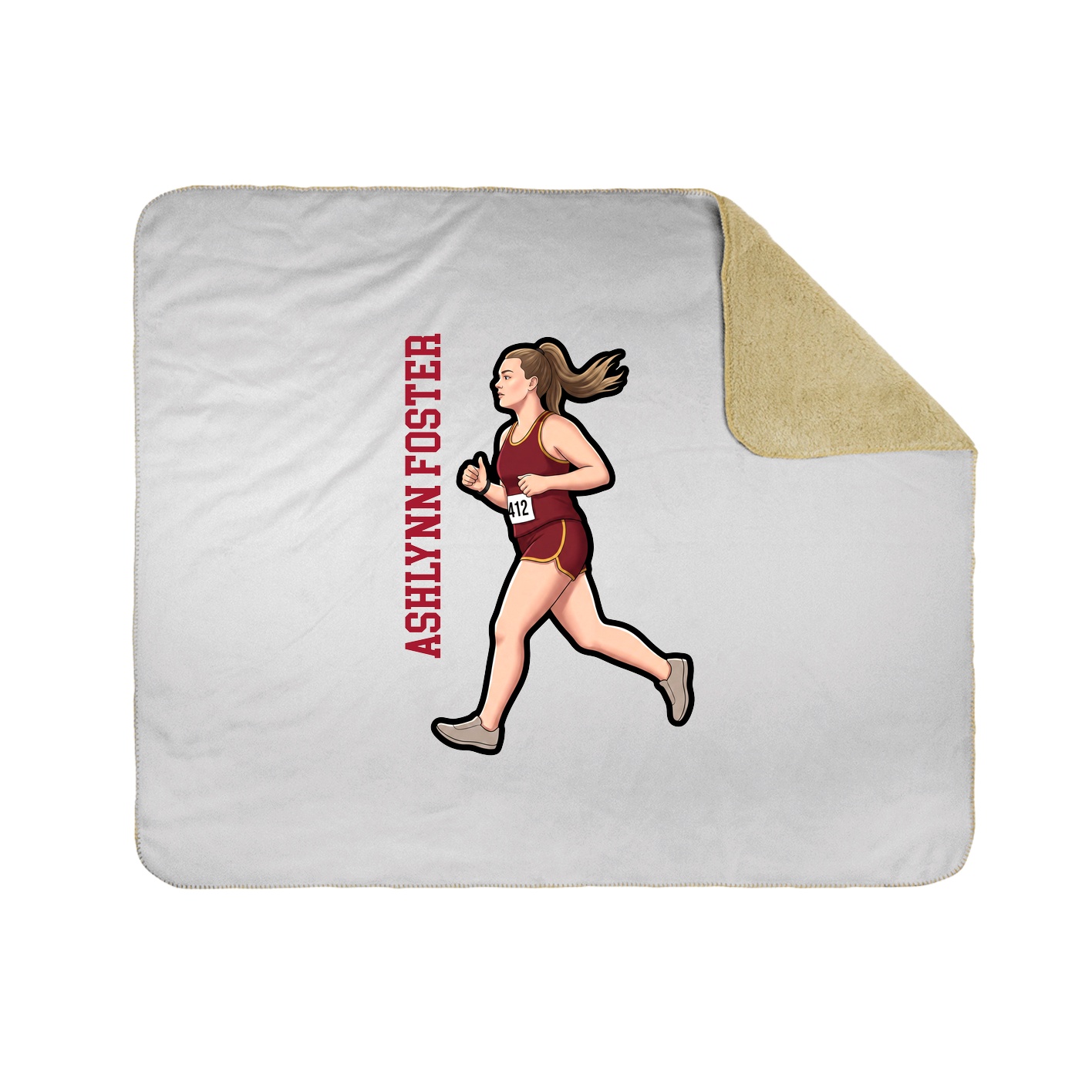 Throw Blanket — Name Vertical in White