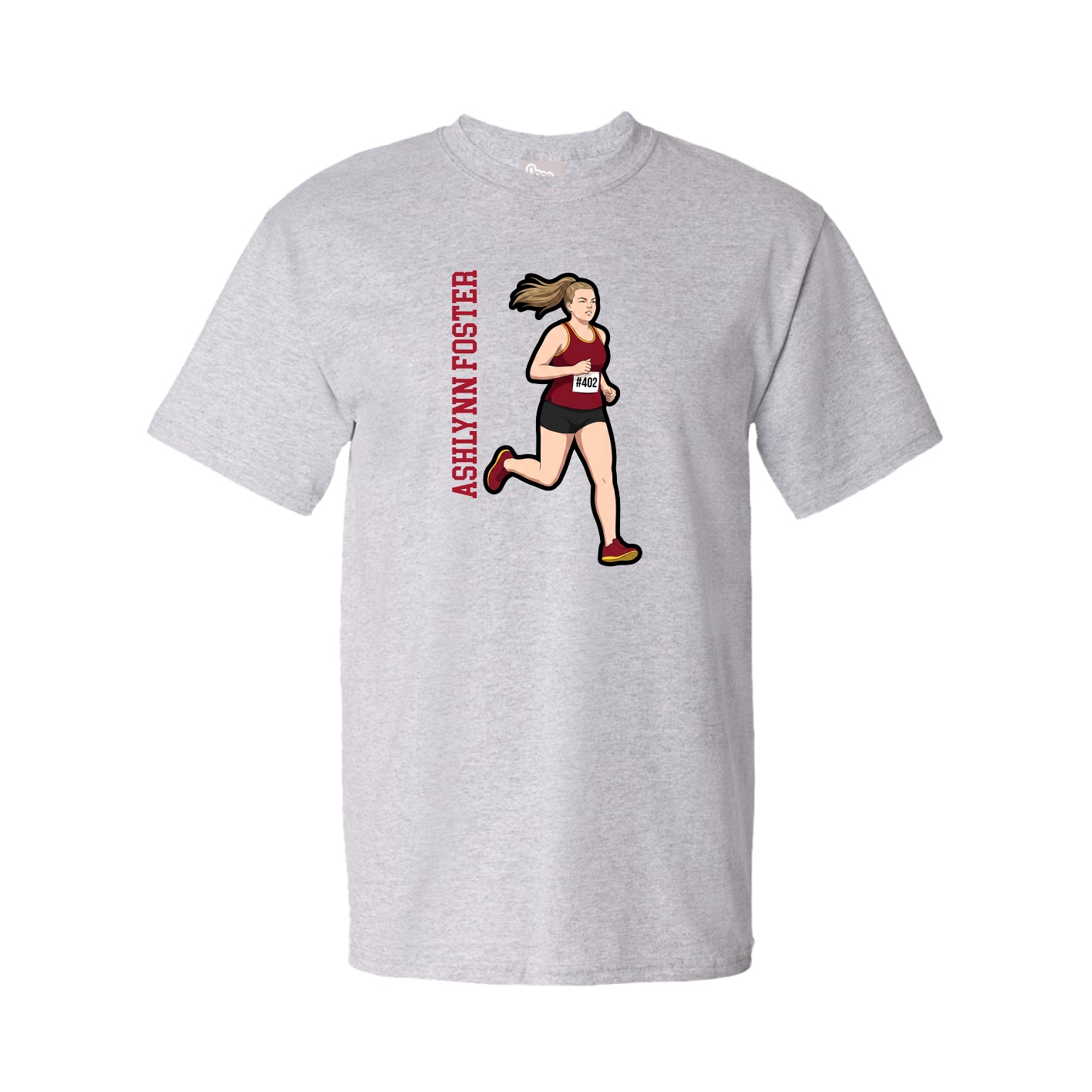 Youth Tee — Name Vertical in Grey