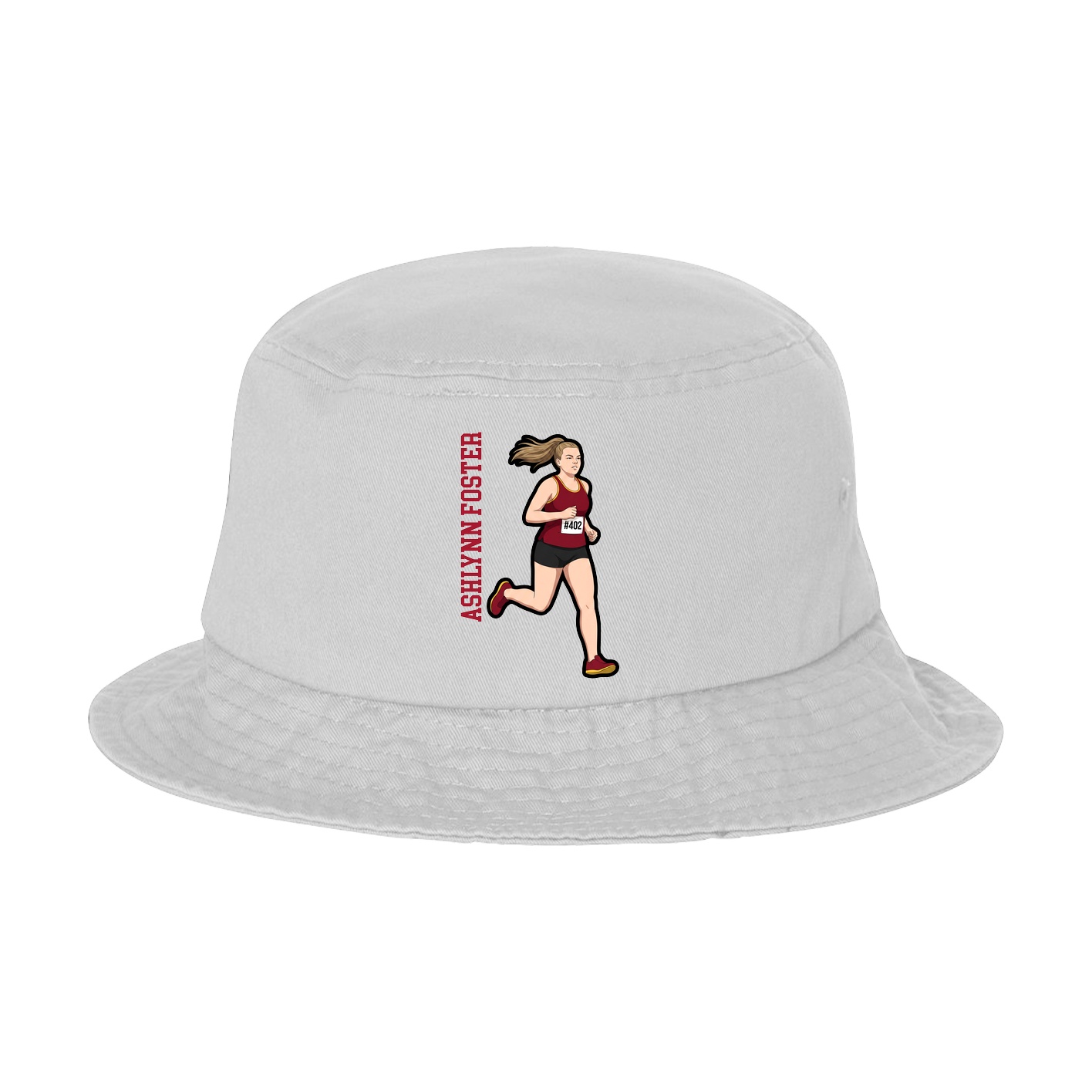 Bucket Cap — Name Vertical in White