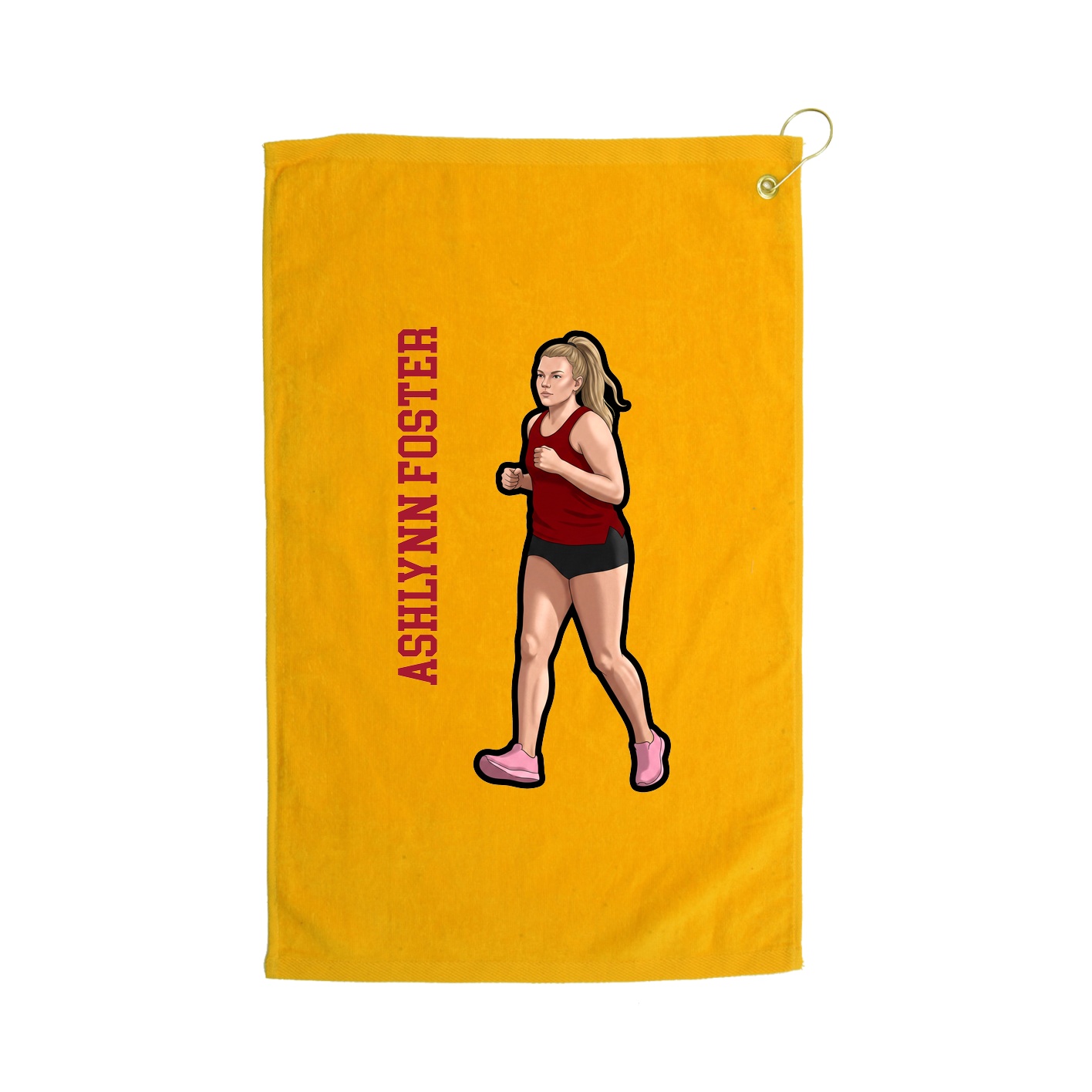 Golf Towel — Name Vertical in Gold