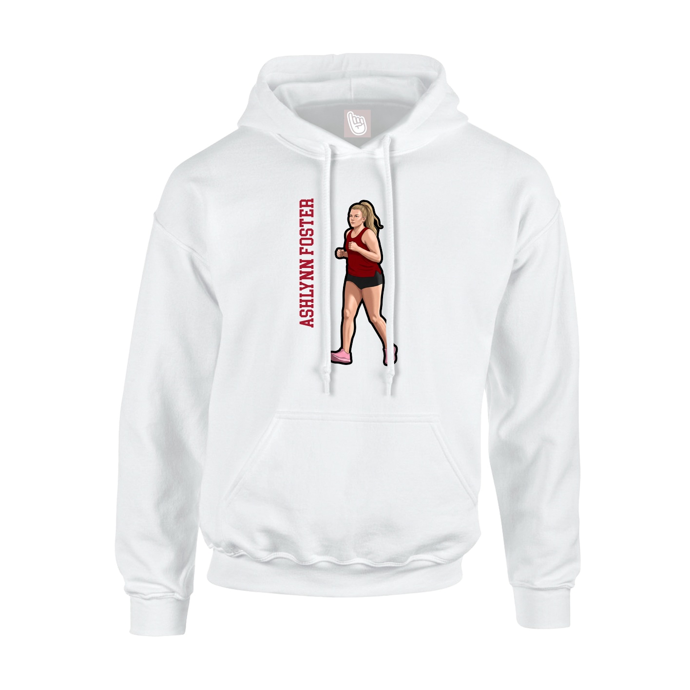 Hoodie — Name Vertical in White