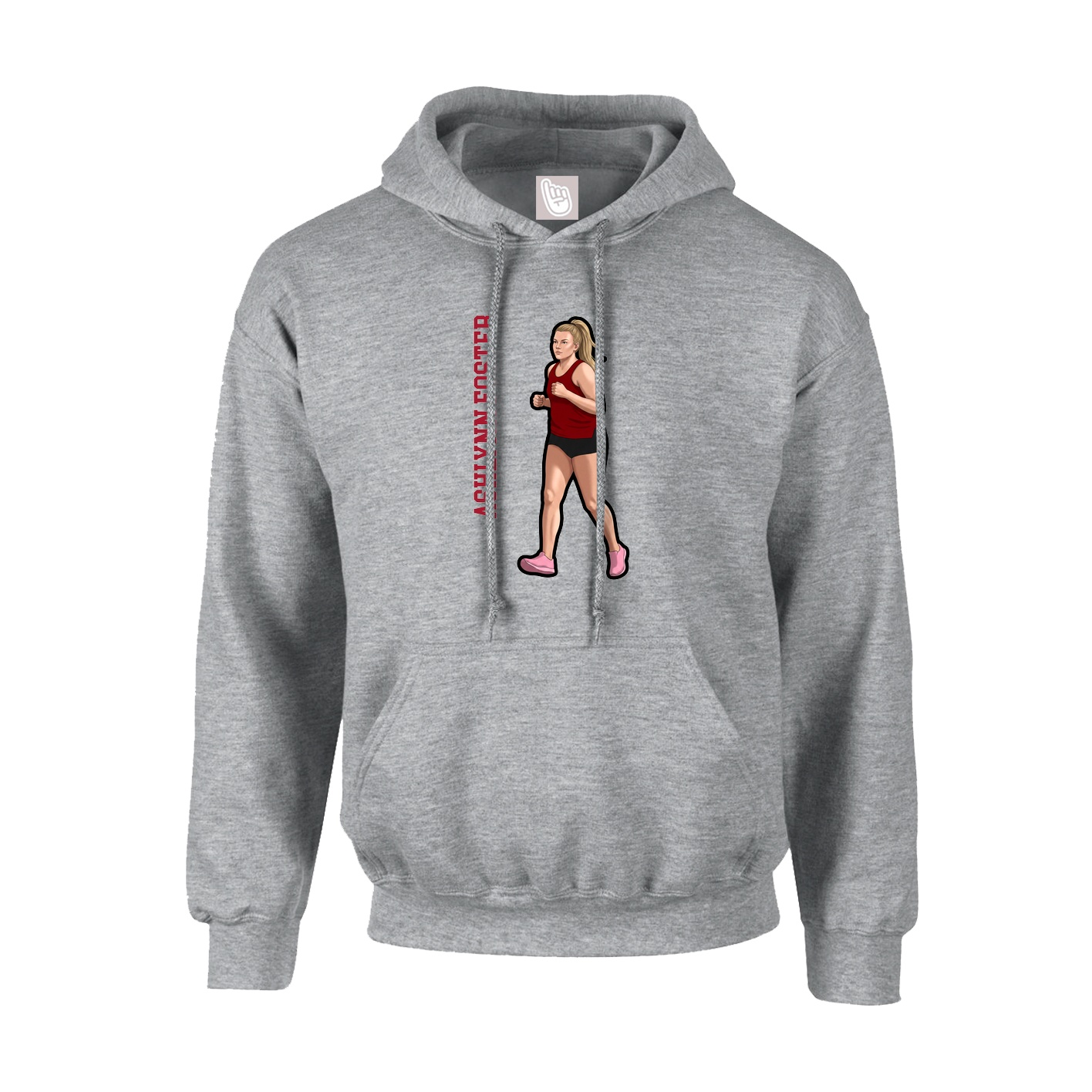 Youth Hoodie — Name Vertical in Grey