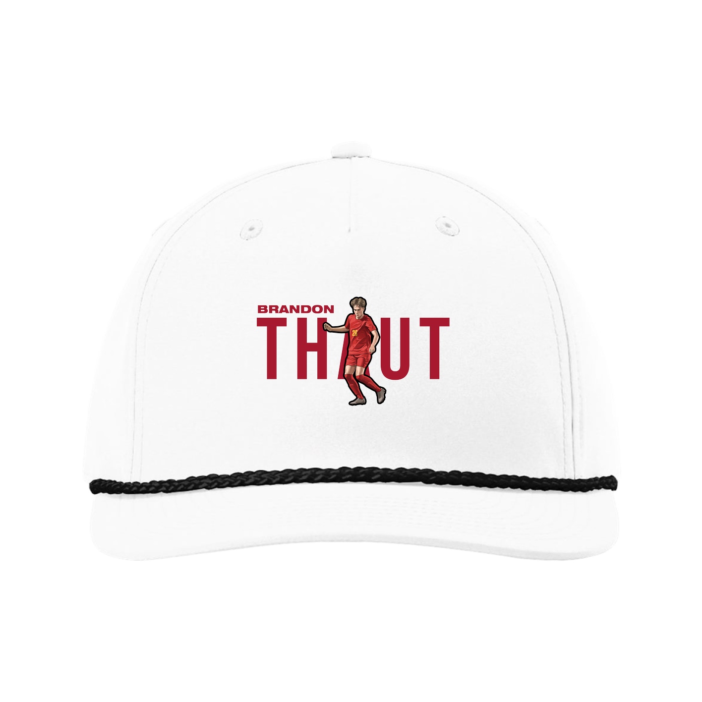 Five-Panel Classic Rope Cap — Player Name in White
