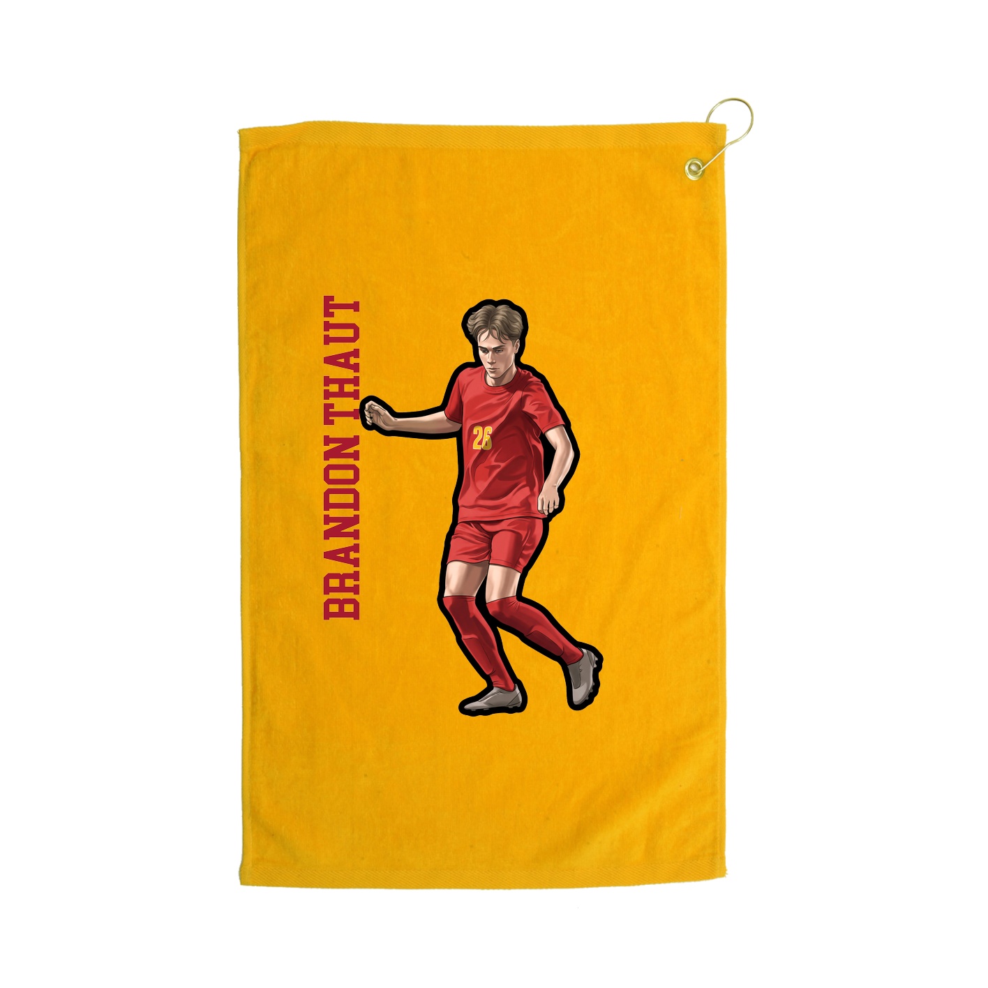 Golf Towel — Name Vertical in Gold