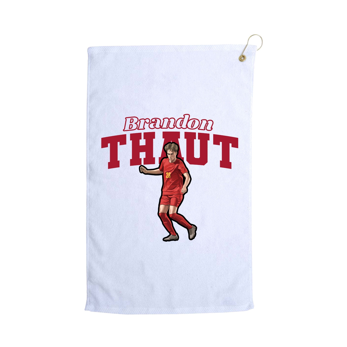 Golf Towel — Name Arch in White