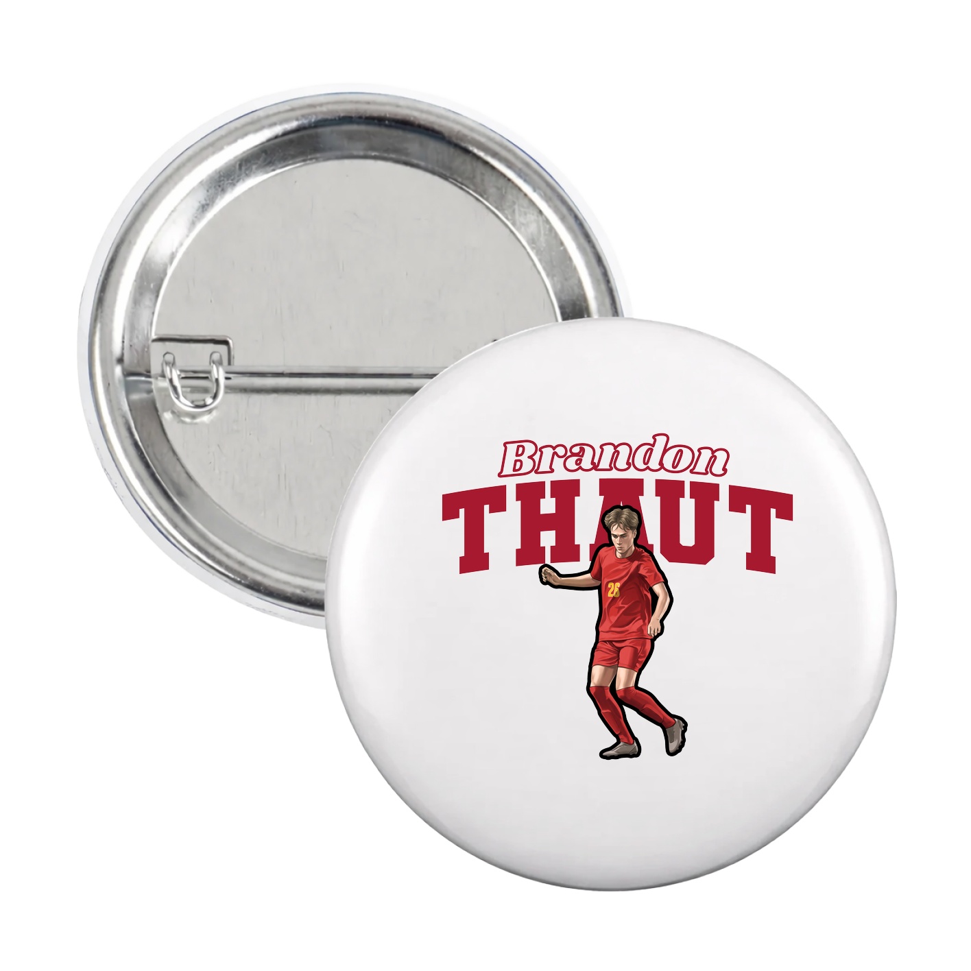 Game Day Button — Name Arch in White