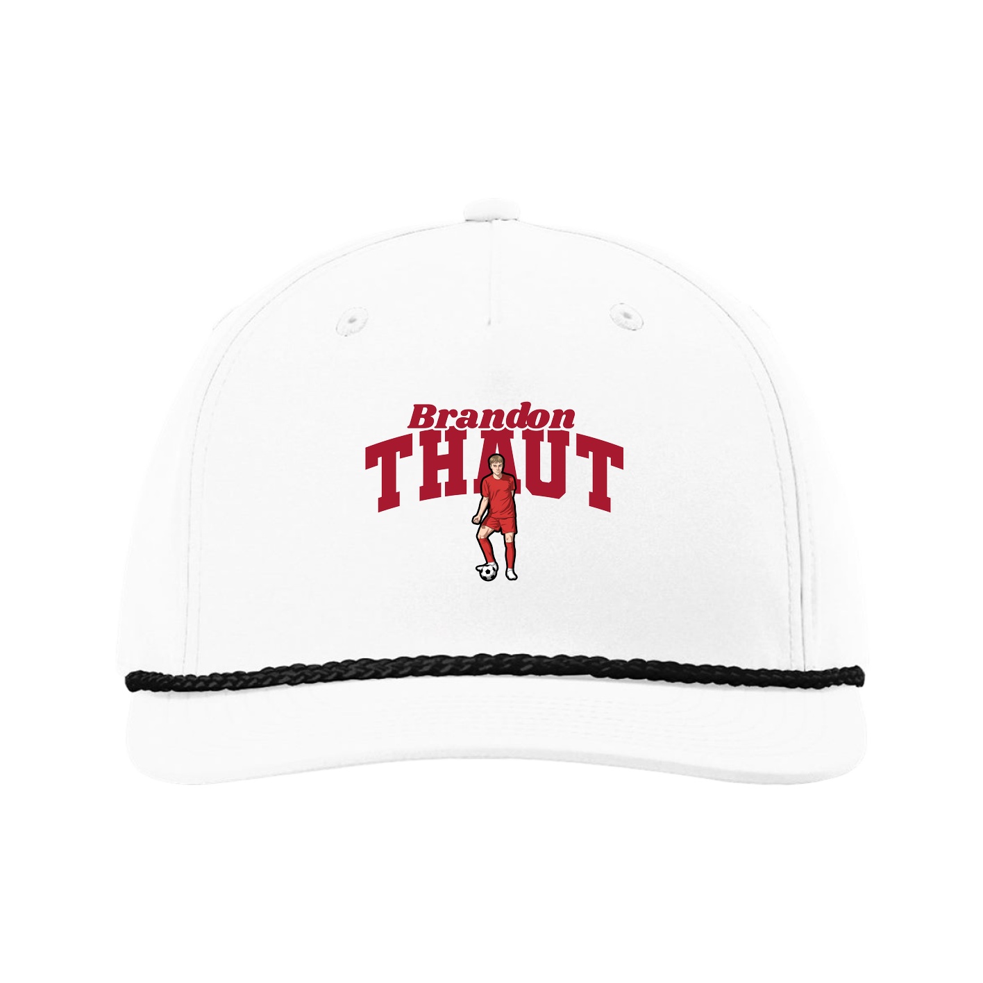 Five-Panel Classic Rope Cap — Signature Arch in White