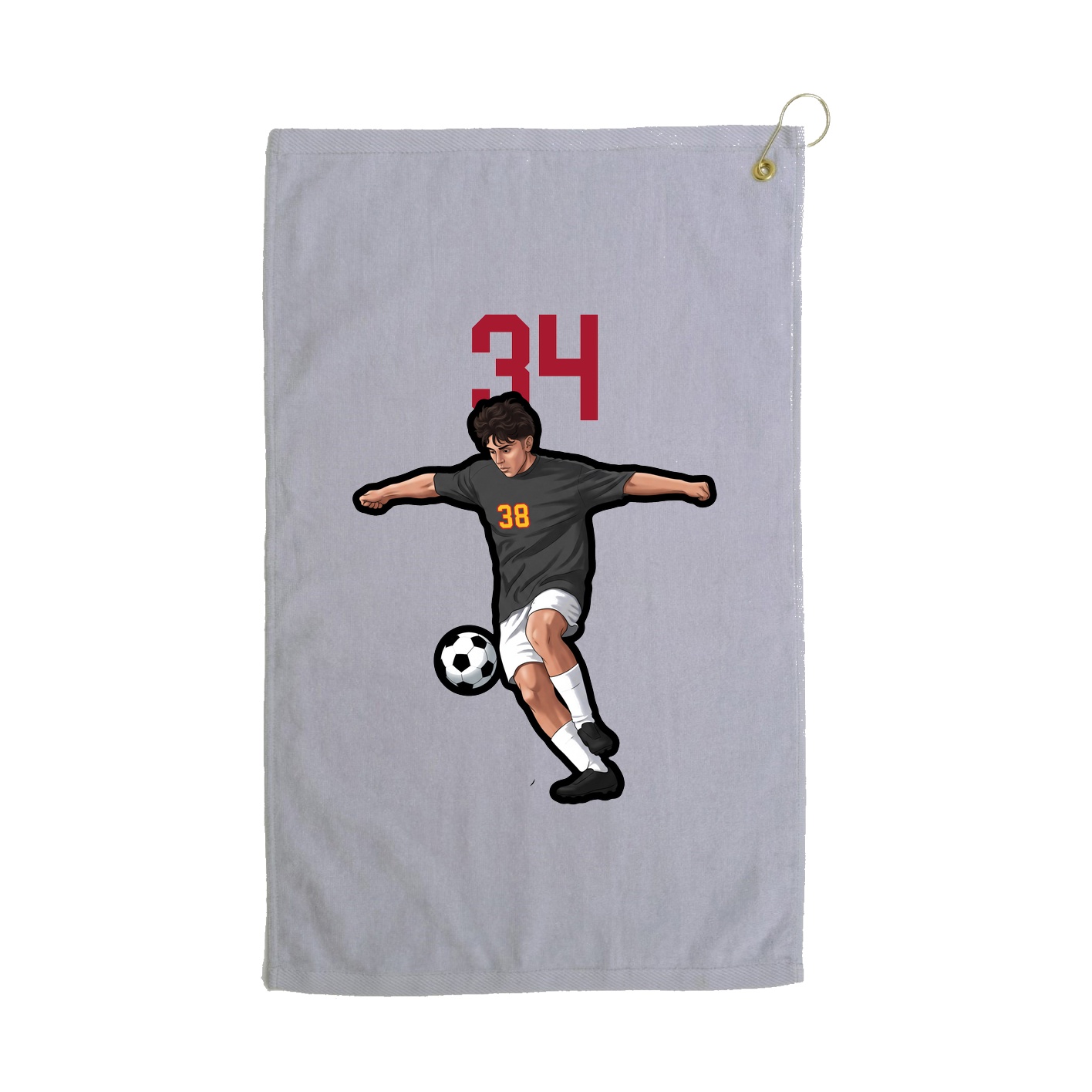 Golf Towel — Number Top in Grey