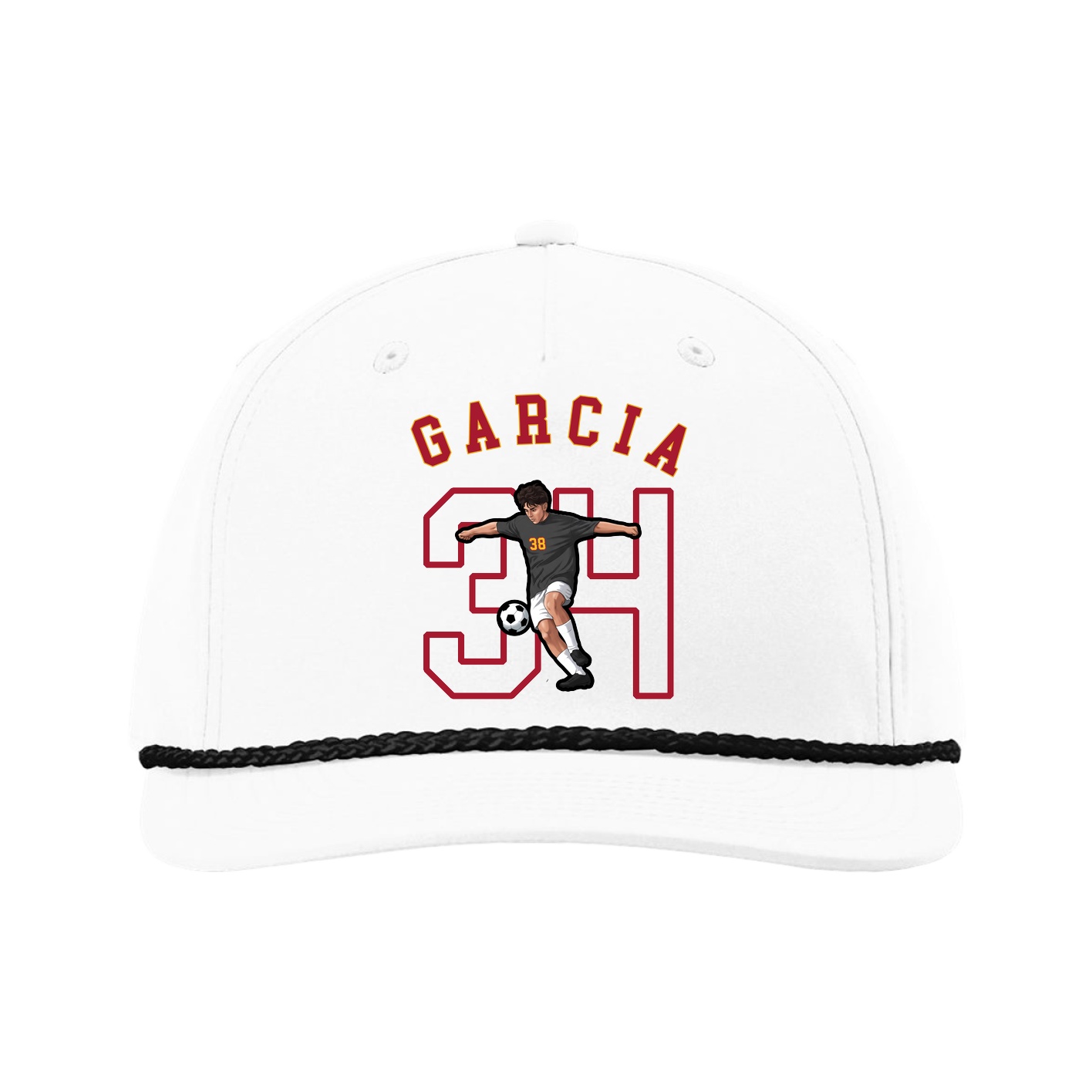 Five-Panel Classic Rope Cap — Shirsey Arch in White