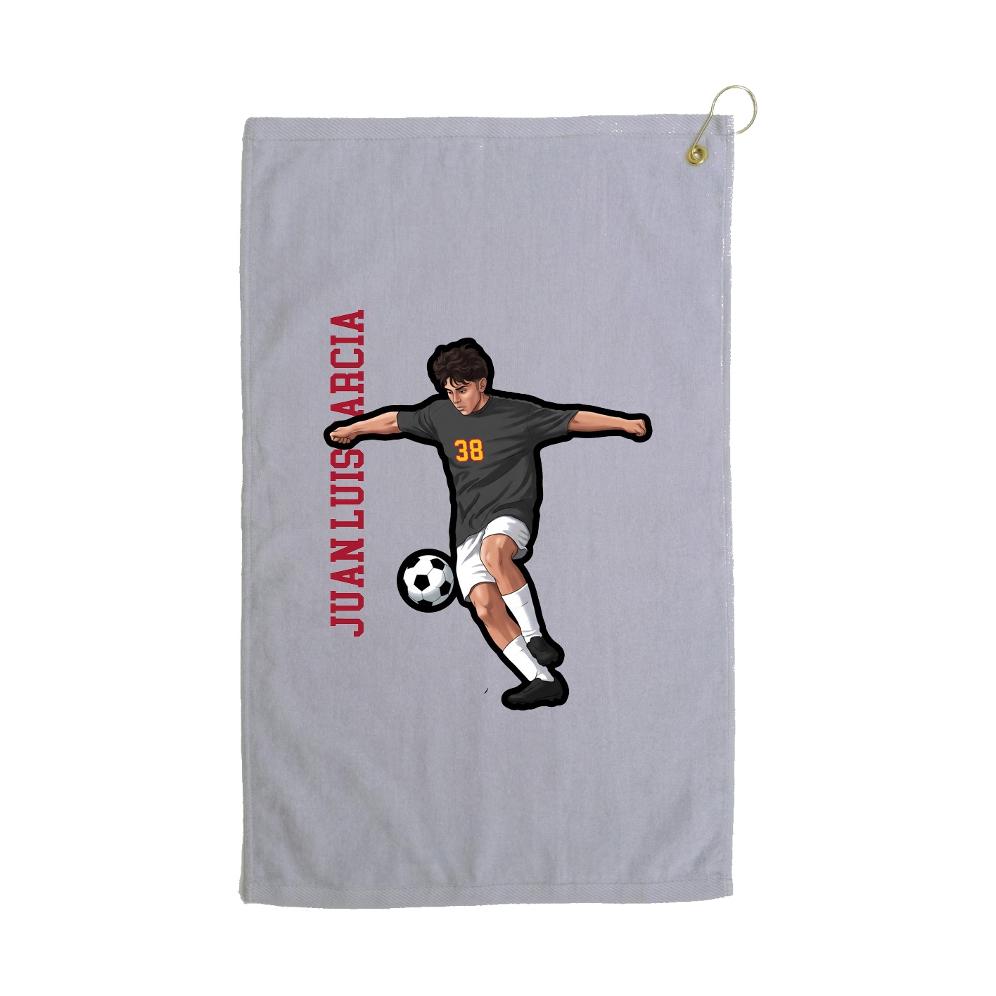 Golf Towel — Name Vertical in Grey