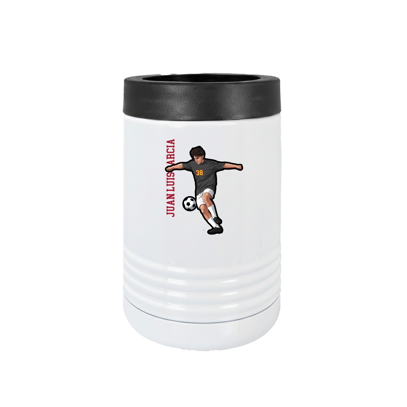 Beverage Holder — Name Vertical in White