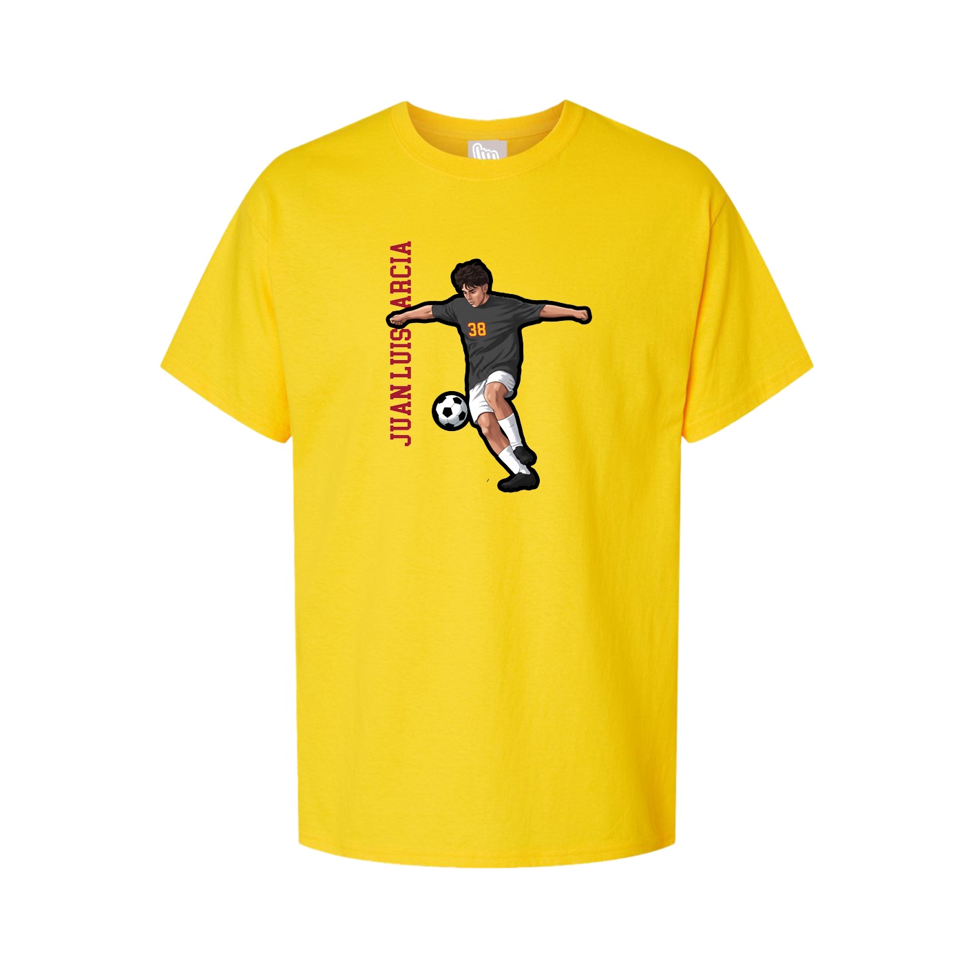 Youth Tee — Name Vertical in Gold